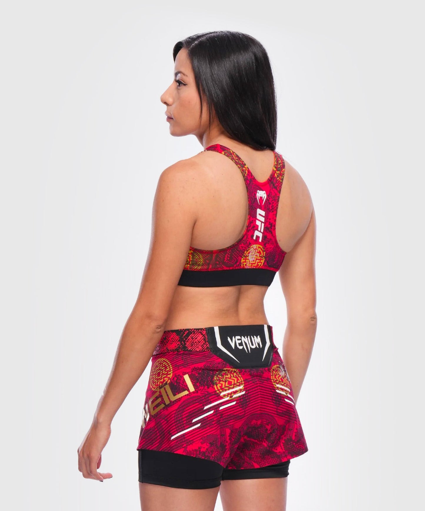 UFC Adrenaline Unrivaled by Venum Weili Zhang Fight Bra Top - Red/Yellow/Black