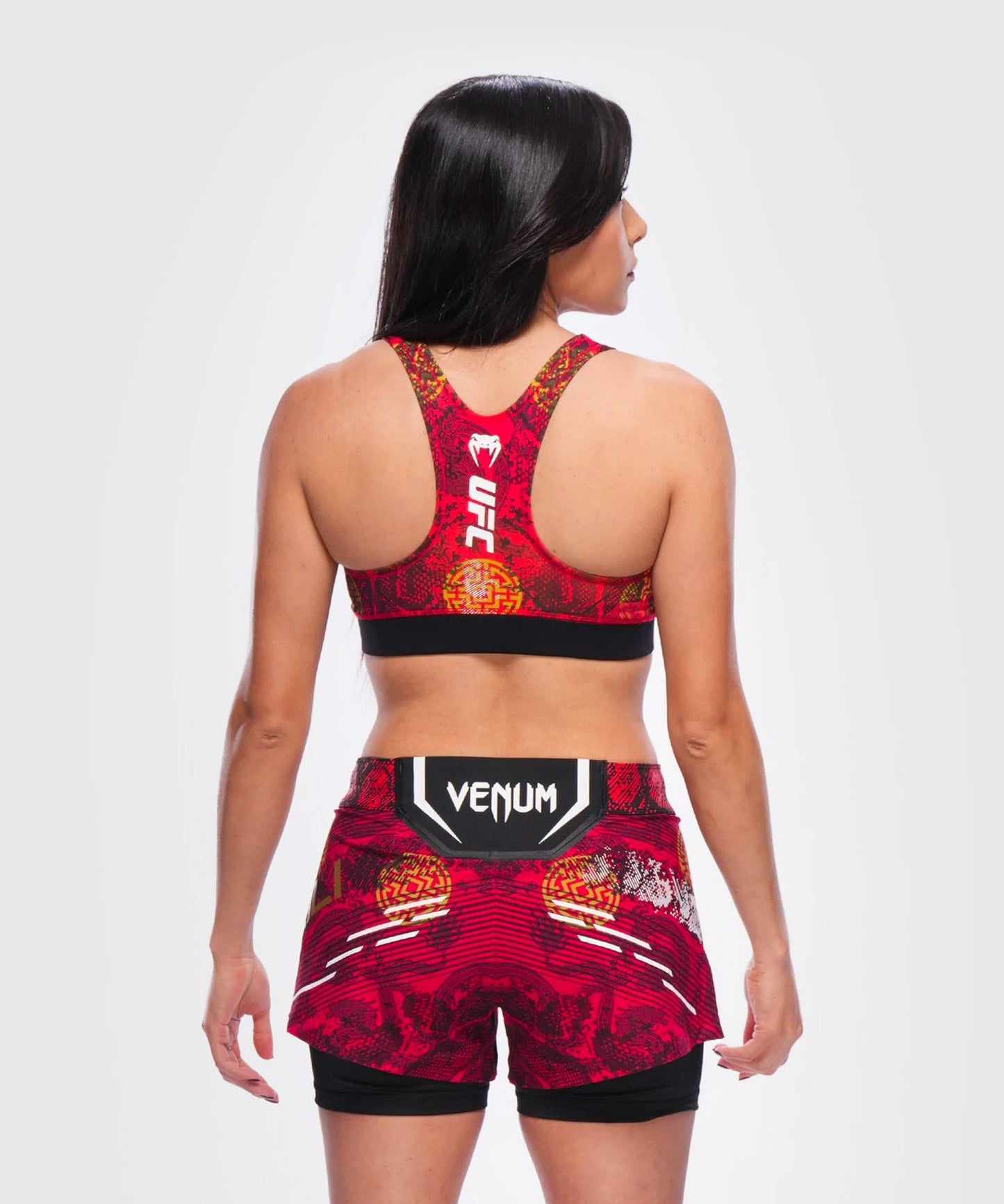 UFC Adrenaline Unrivaled by Venum Weili Zhang Fight Bra Top - Red/Yellow/Black