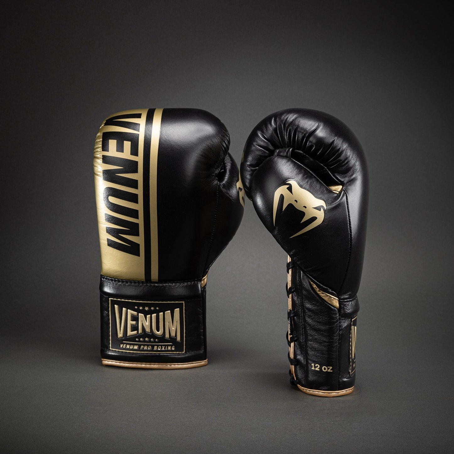 Venum Shield Pro Boxing Gloves with Laces - Black/Gold