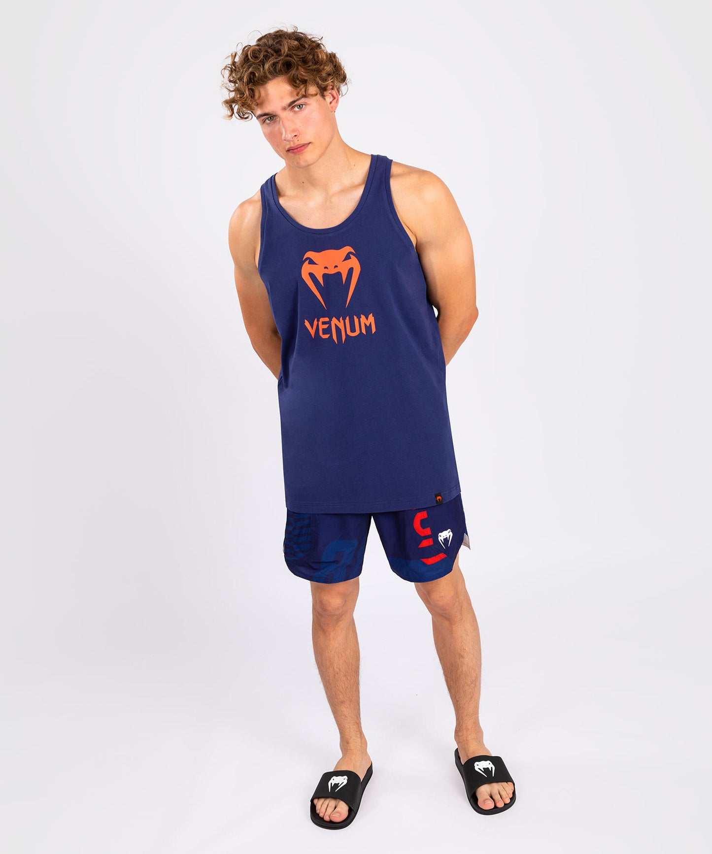 Venum Classic Tank Top - Navy Blue/Orange