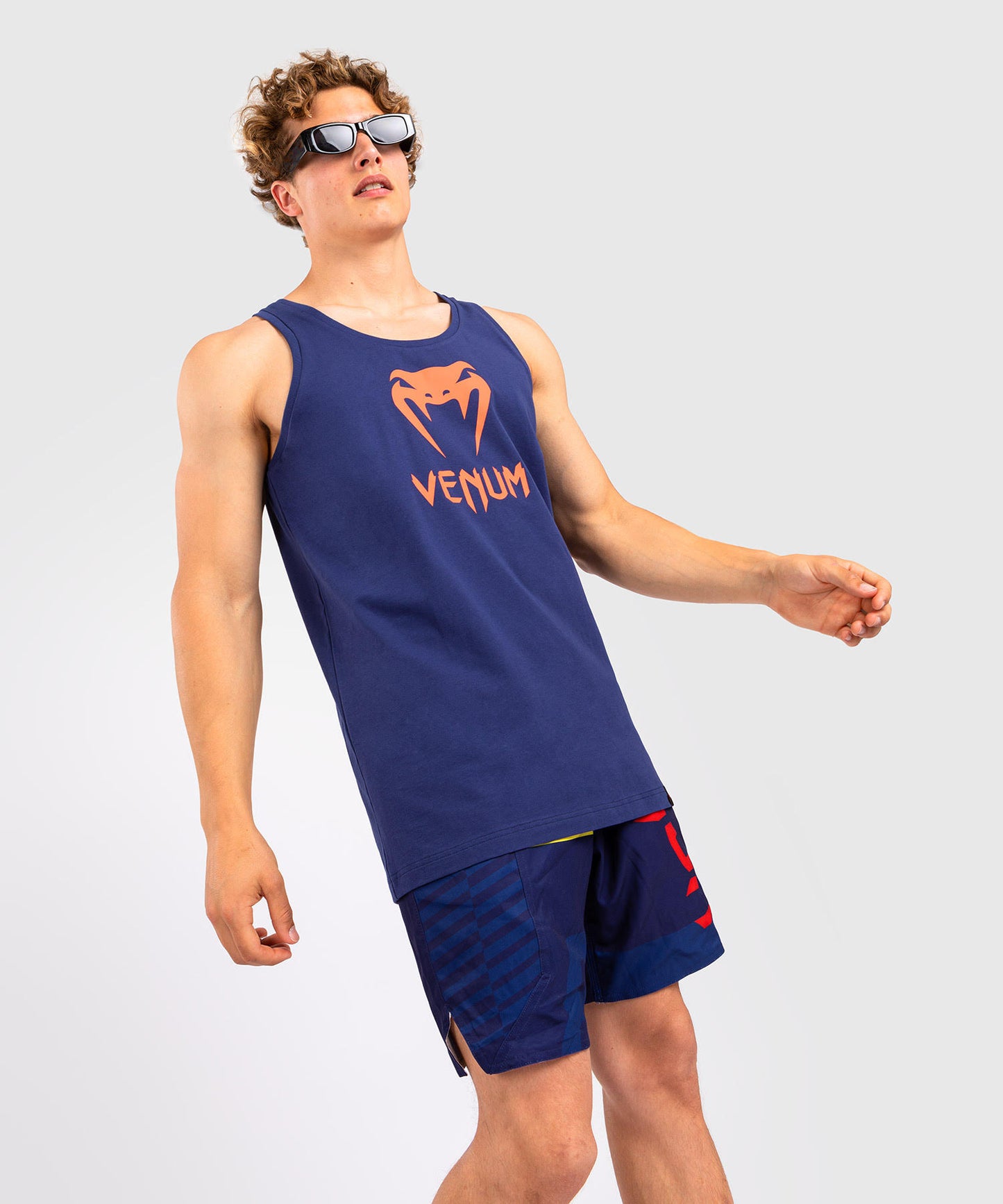 Venum Classic Tank Top - Navy Blue/Orange