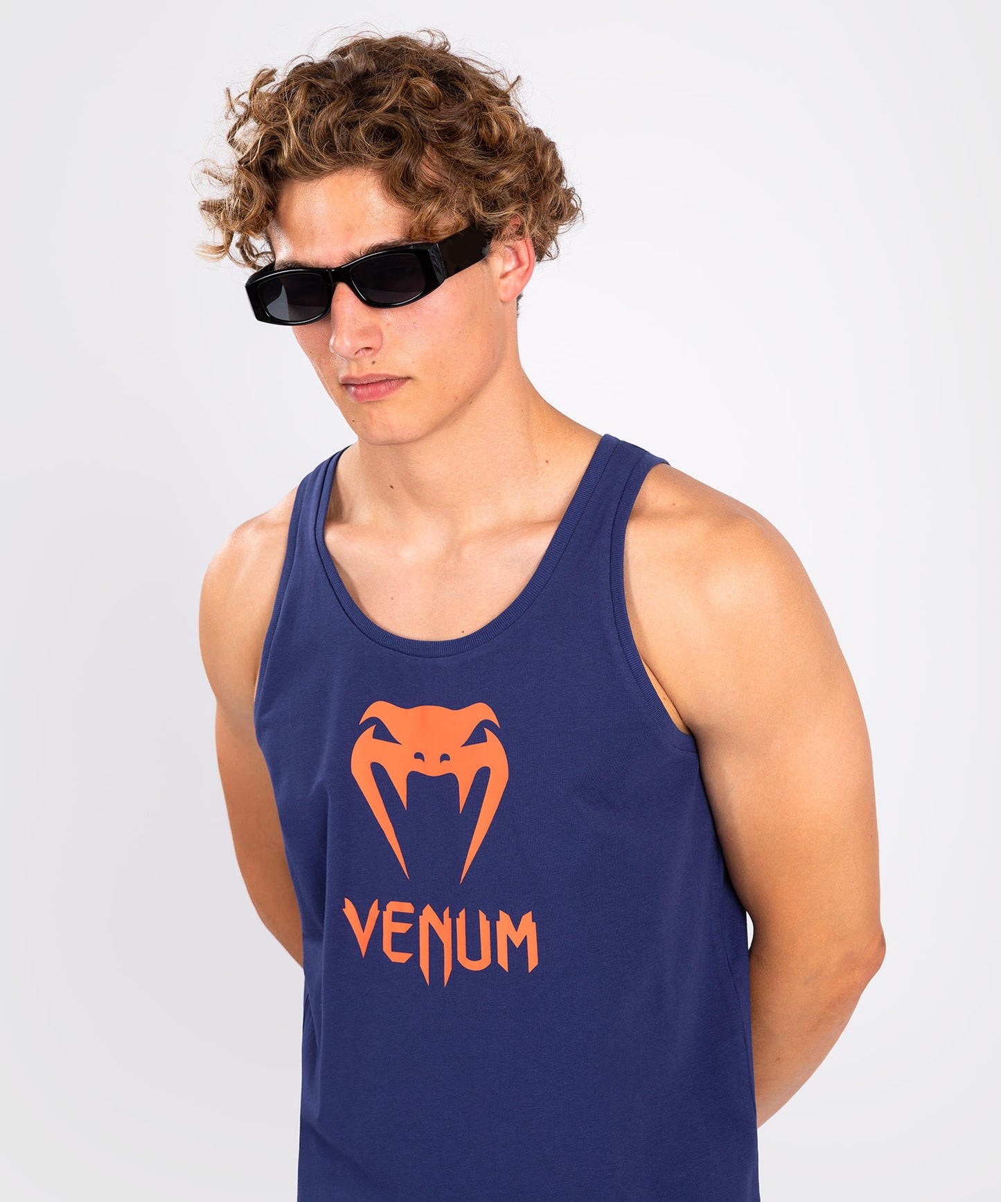 Venum Classic Tank Top - Navy Blue/Orange