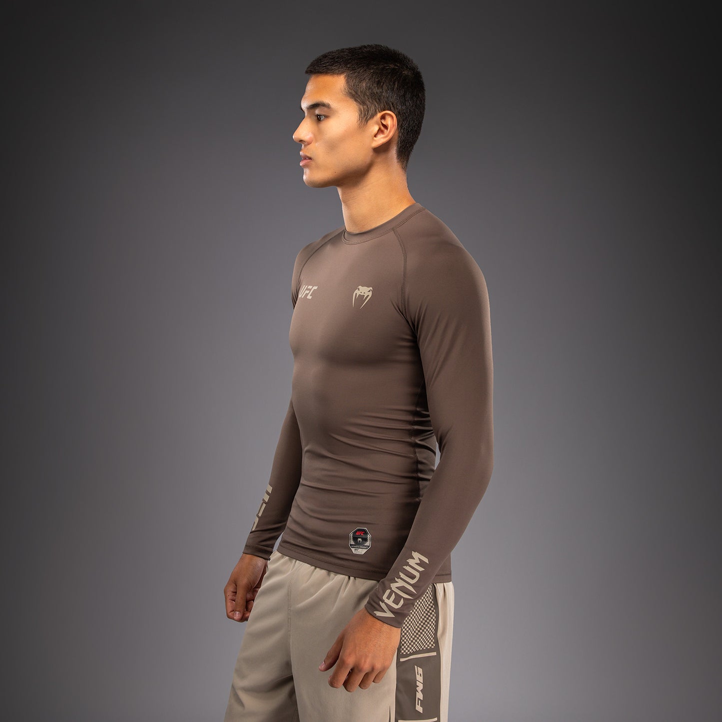 Venum UFC Unity by Venum Authentic Fight Week Men's Performance Long Sleeve Rashguard - Brown