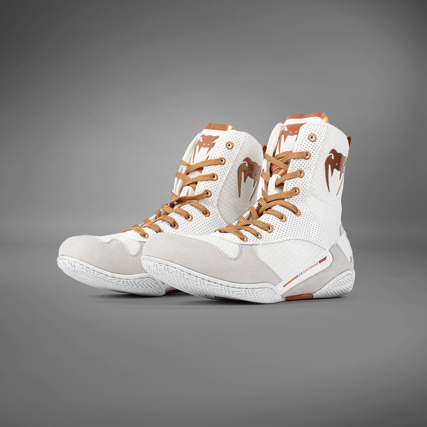 Venum Elite Boxing Shoes White/Gold - Main Image
