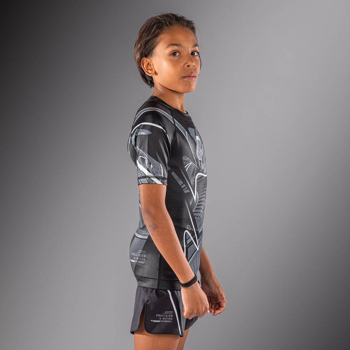 Venum Crimson Viper 2.0 Kids Short Sleeve Rashguard - Black/Grey