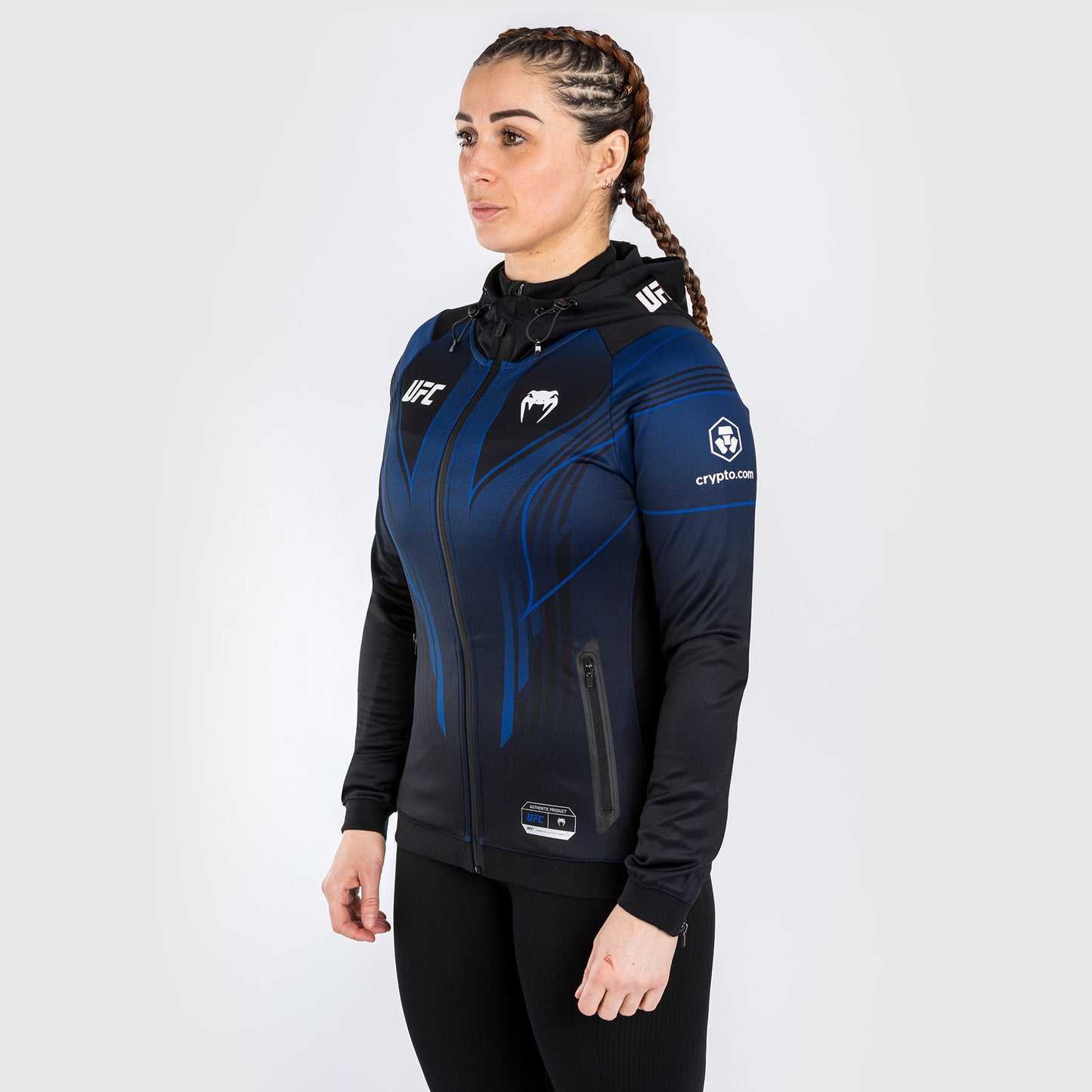 UFC Venum Personalized Authentic Fight Night 2.0 Kit by Venum Women's Walkout Hoodie - Midnight Edition