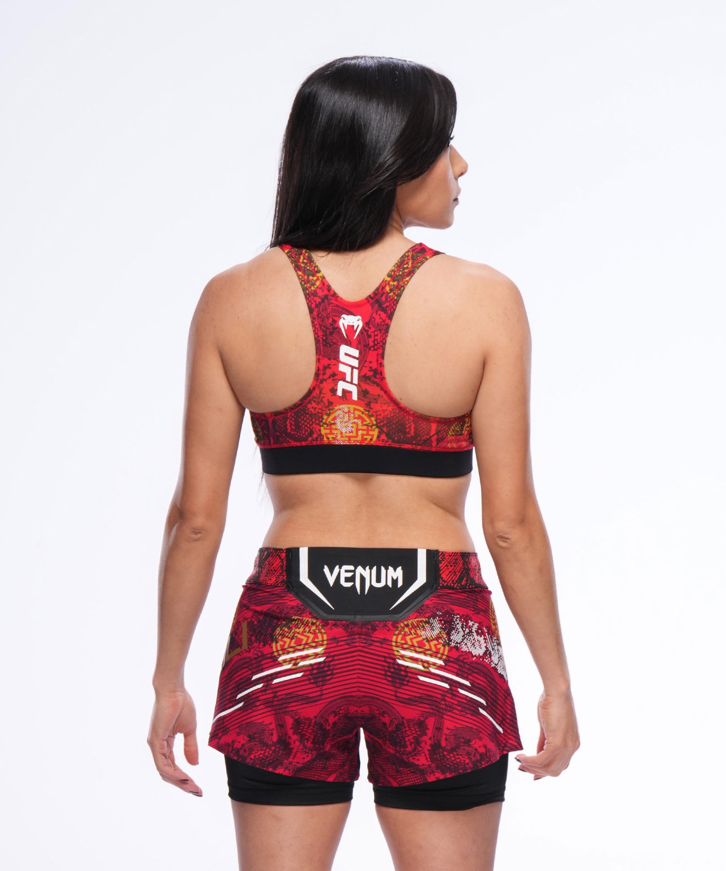 UFC Adrenaline Unrivaled by Venum Weili Zhang Fight Bra Top - Red/Yellow/Black