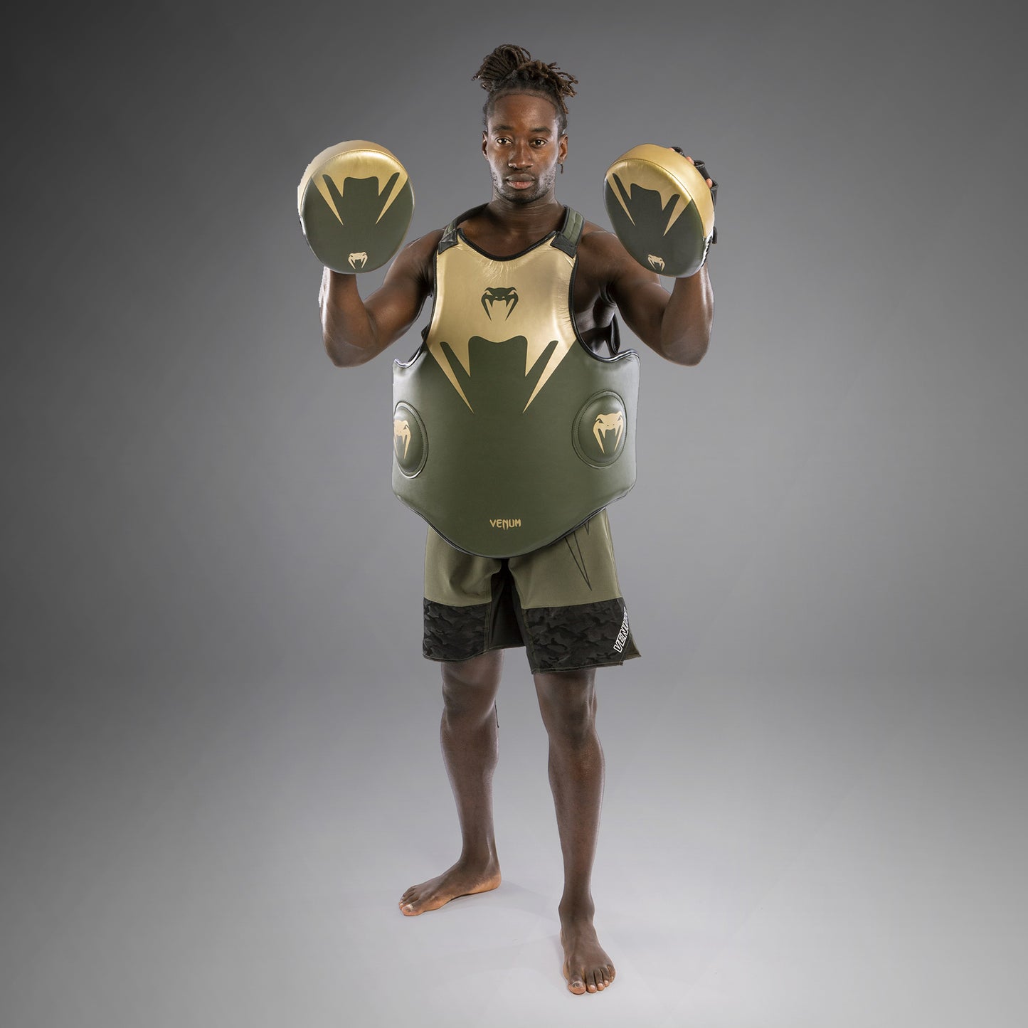 Venum Pro Boxing Body Protector - Khaki/Gold
