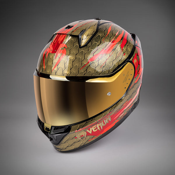 Venum x Shark SKWAL i3 Motorcycle Helmet Red/Gold