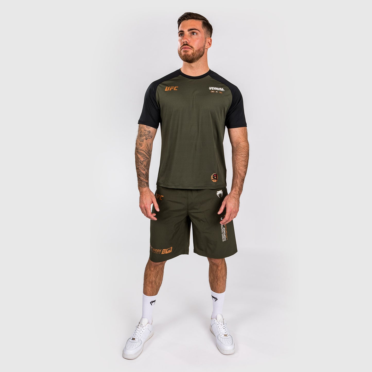 UFC Adrenaline by Venum Fight Week Men’s Dry-tech T-shirt - Khaki/Bronze