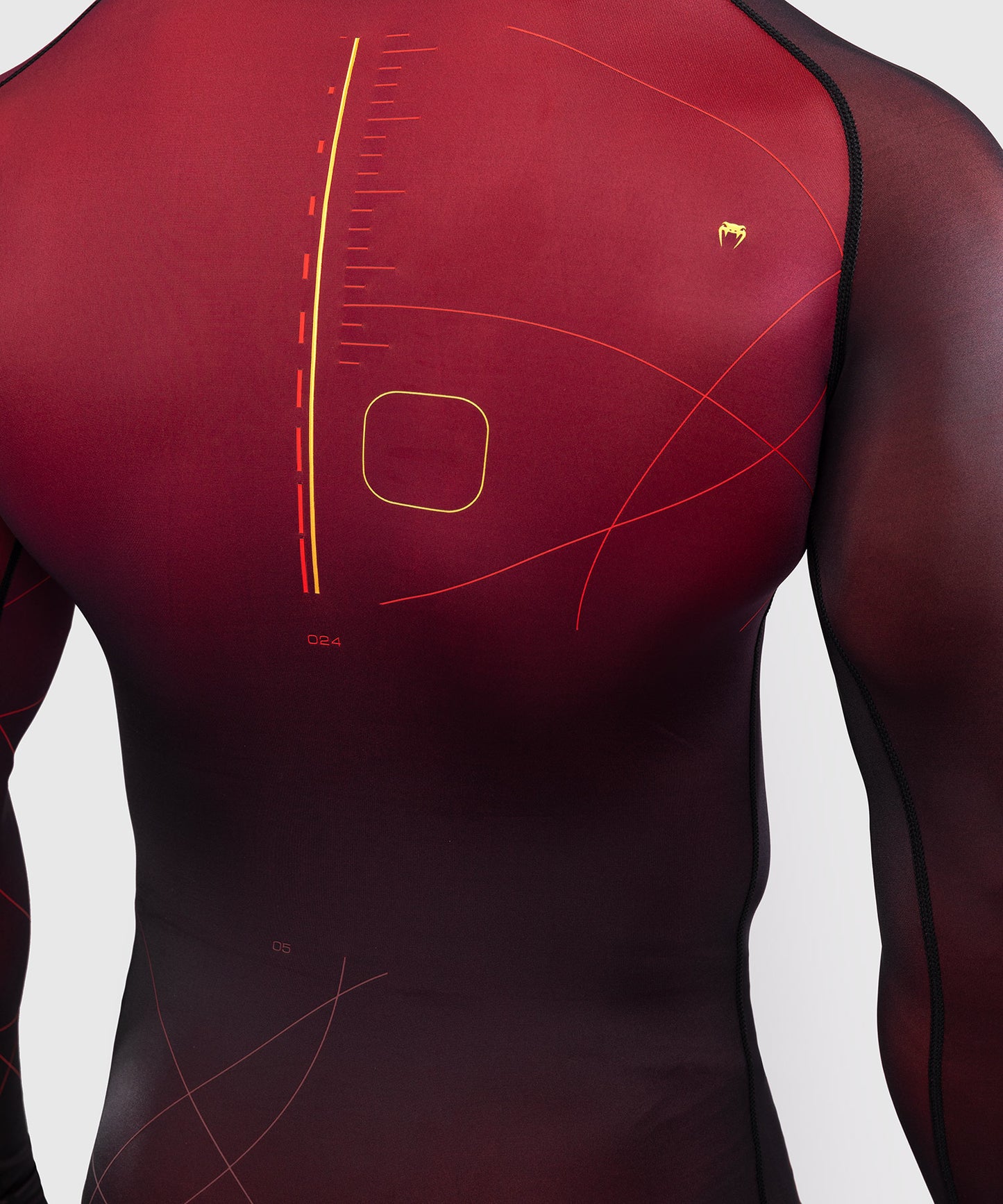 Venum Tactical XT Men's Long Sleeve Rashguard - Black/Burgundy/Gold