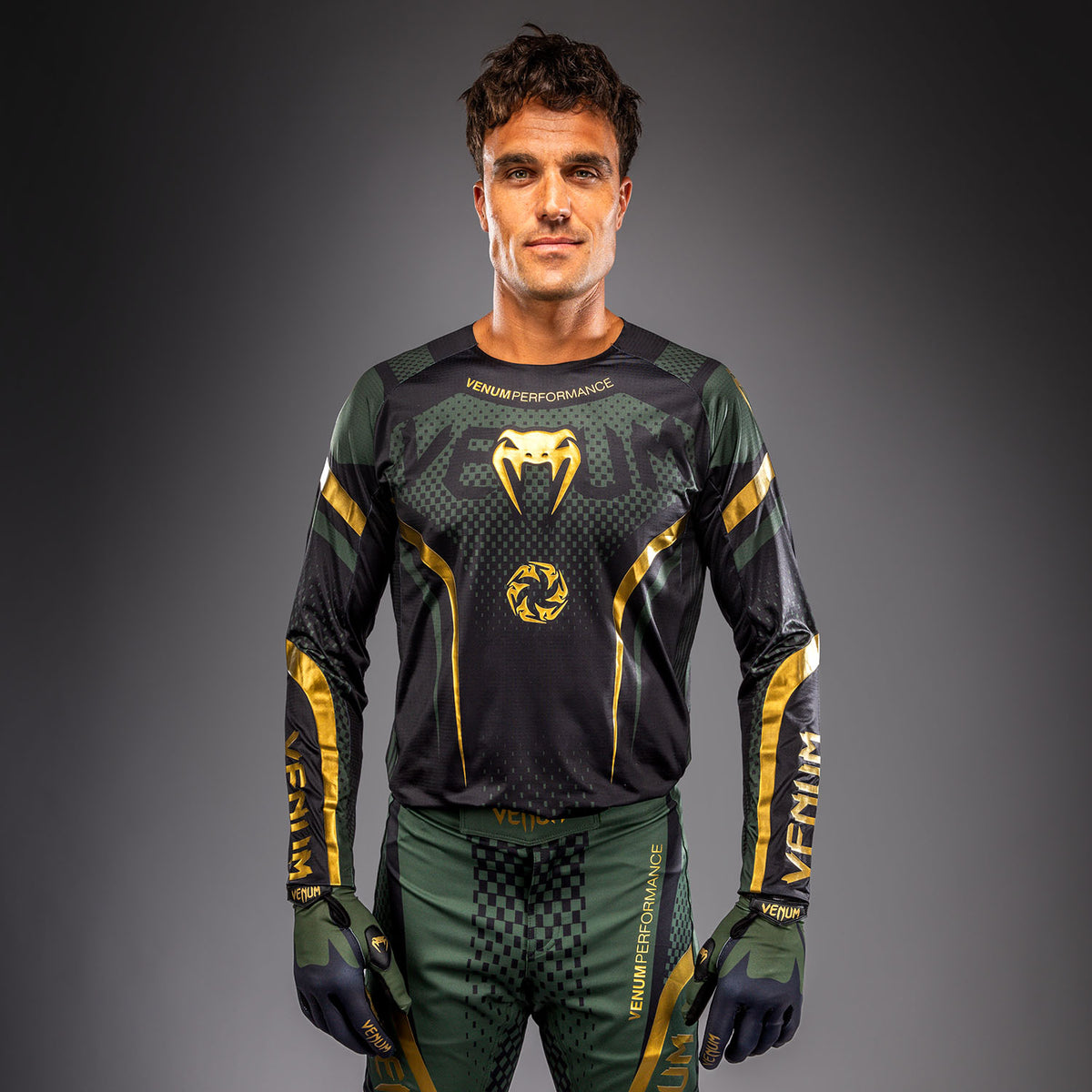Venum MX Challenger Jersey - Black/Green/Gold