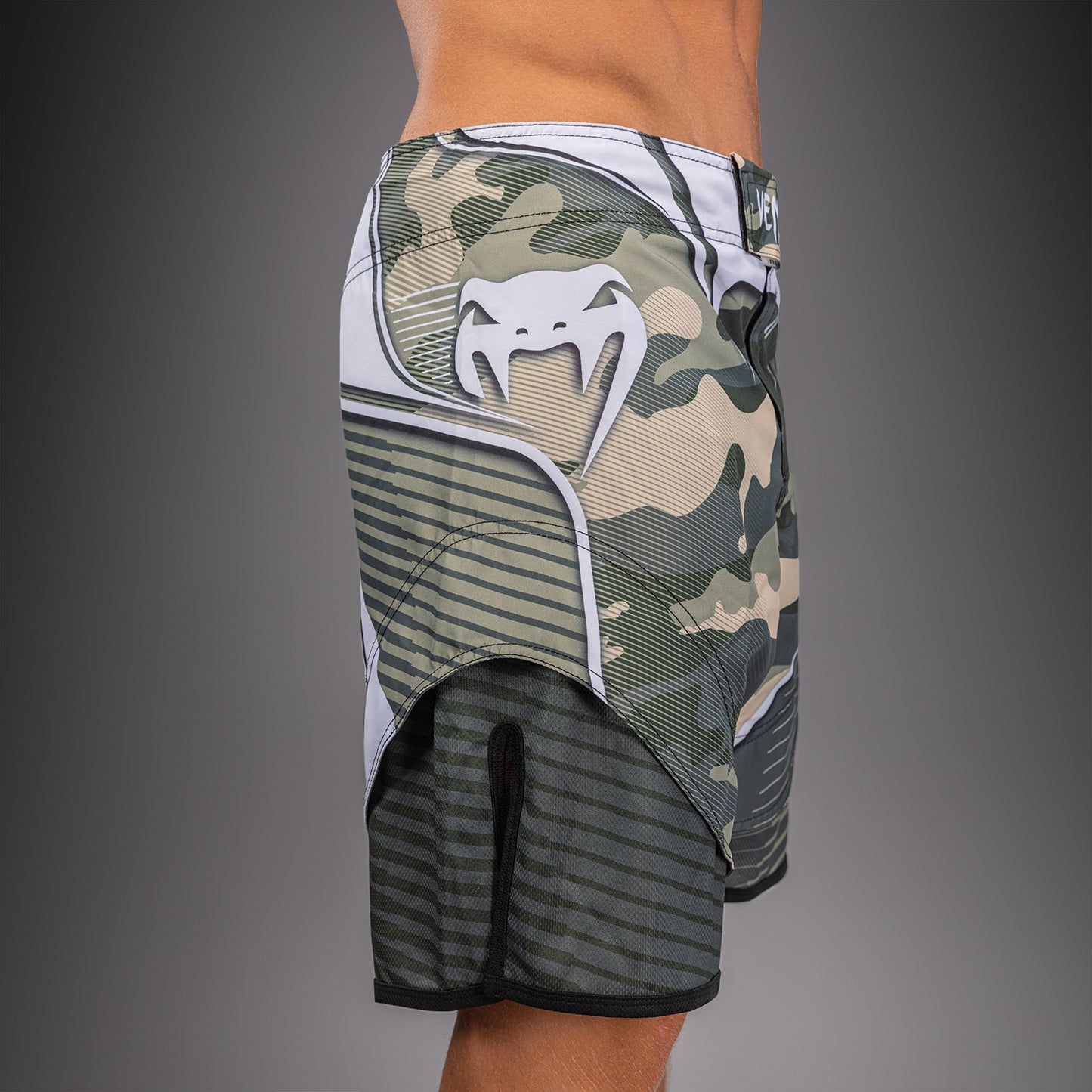 Venum Camo Hero Fight Shorts - Khaki/ Off-White