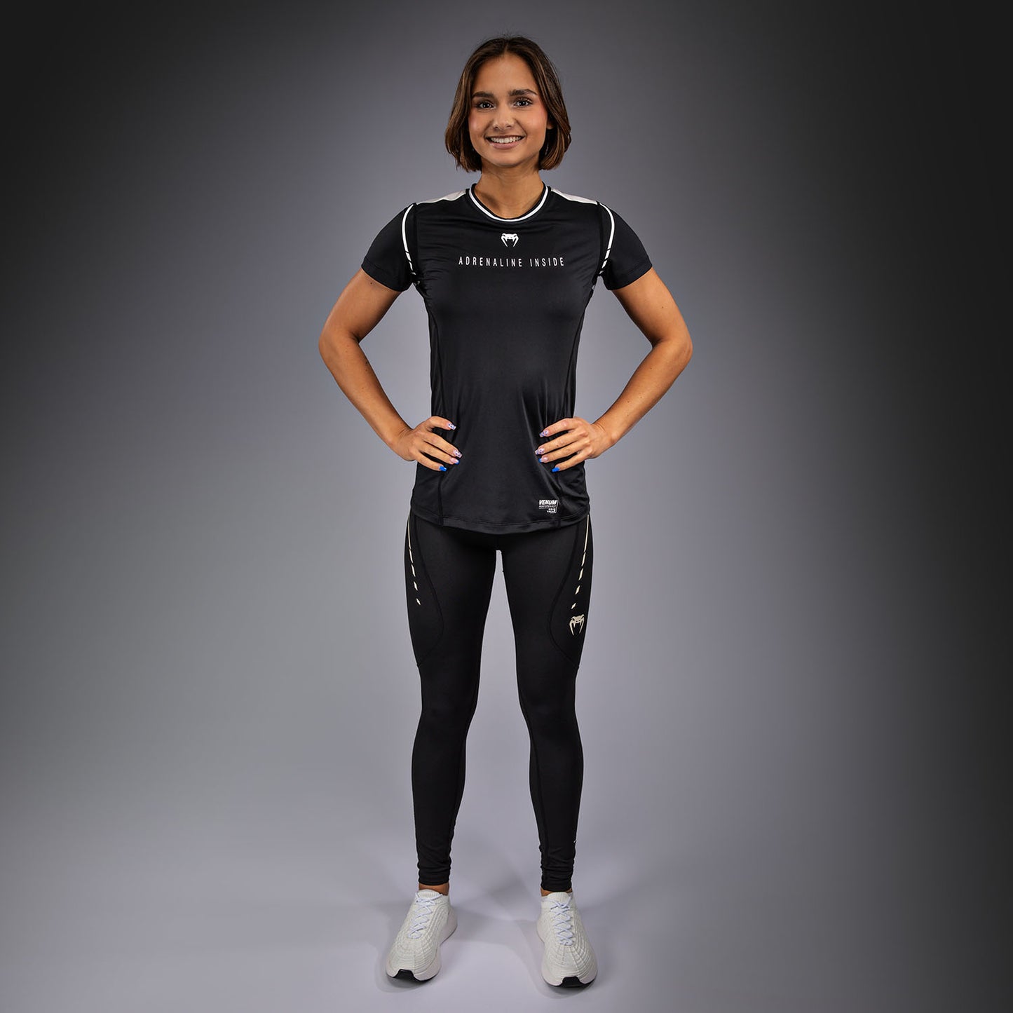 Venum Adrenaline Women's Dry-Tech T-Shirt - Black/ Ivory