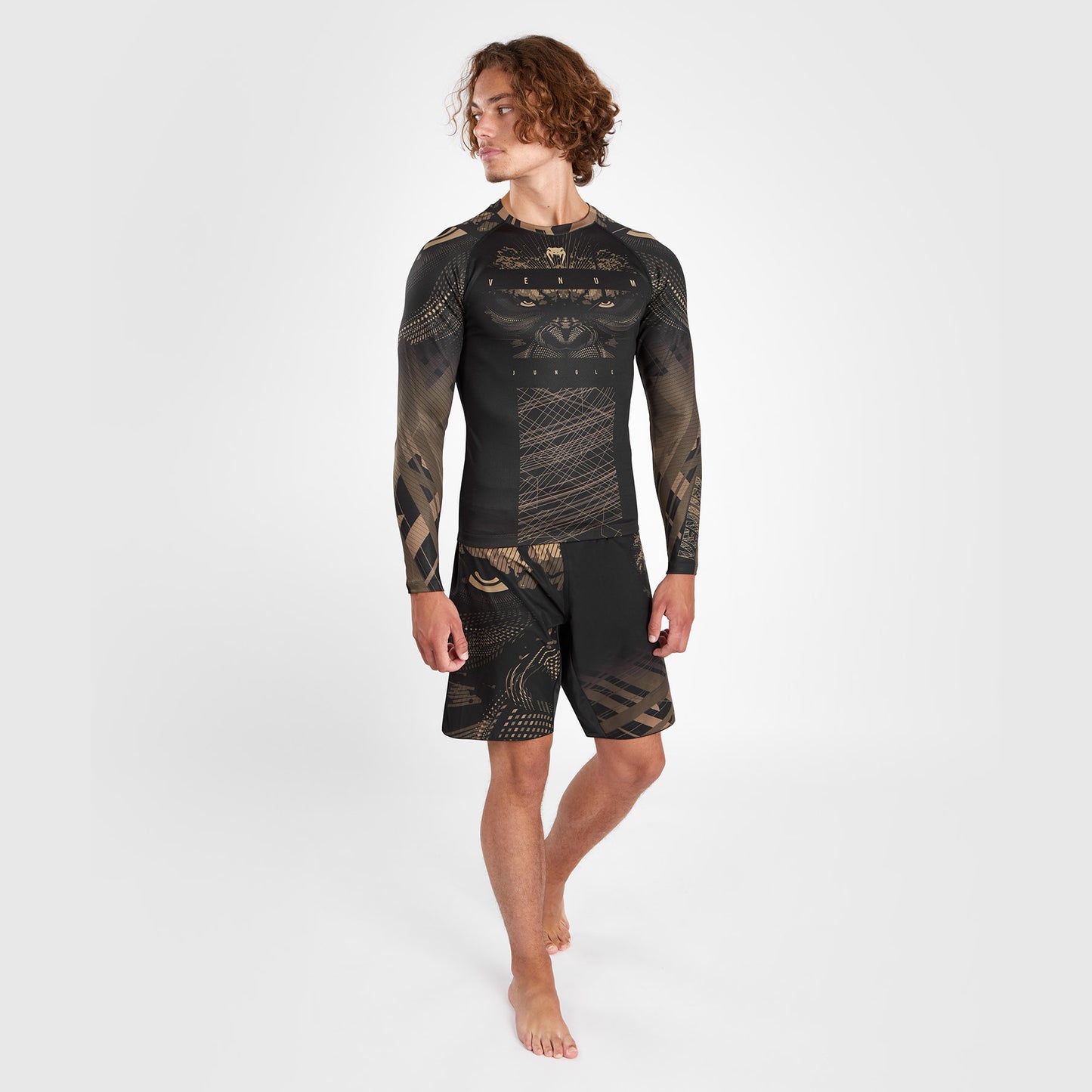 Venum Gorilla Jungle Rashguard Long Sleeves - Black/Sand