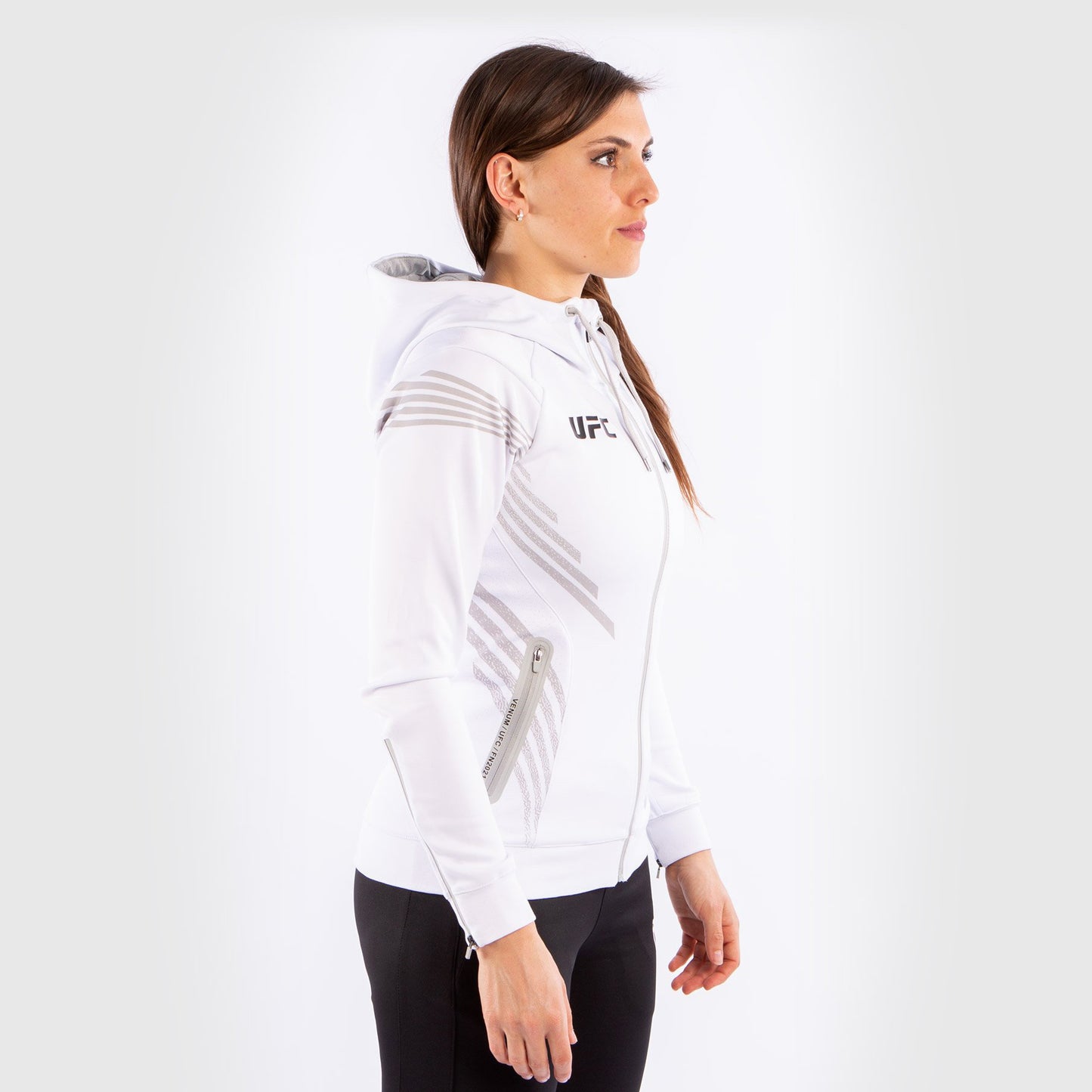 UFC Venum Personalized Authentic Fight Night Women's Walkout Hoodie - White