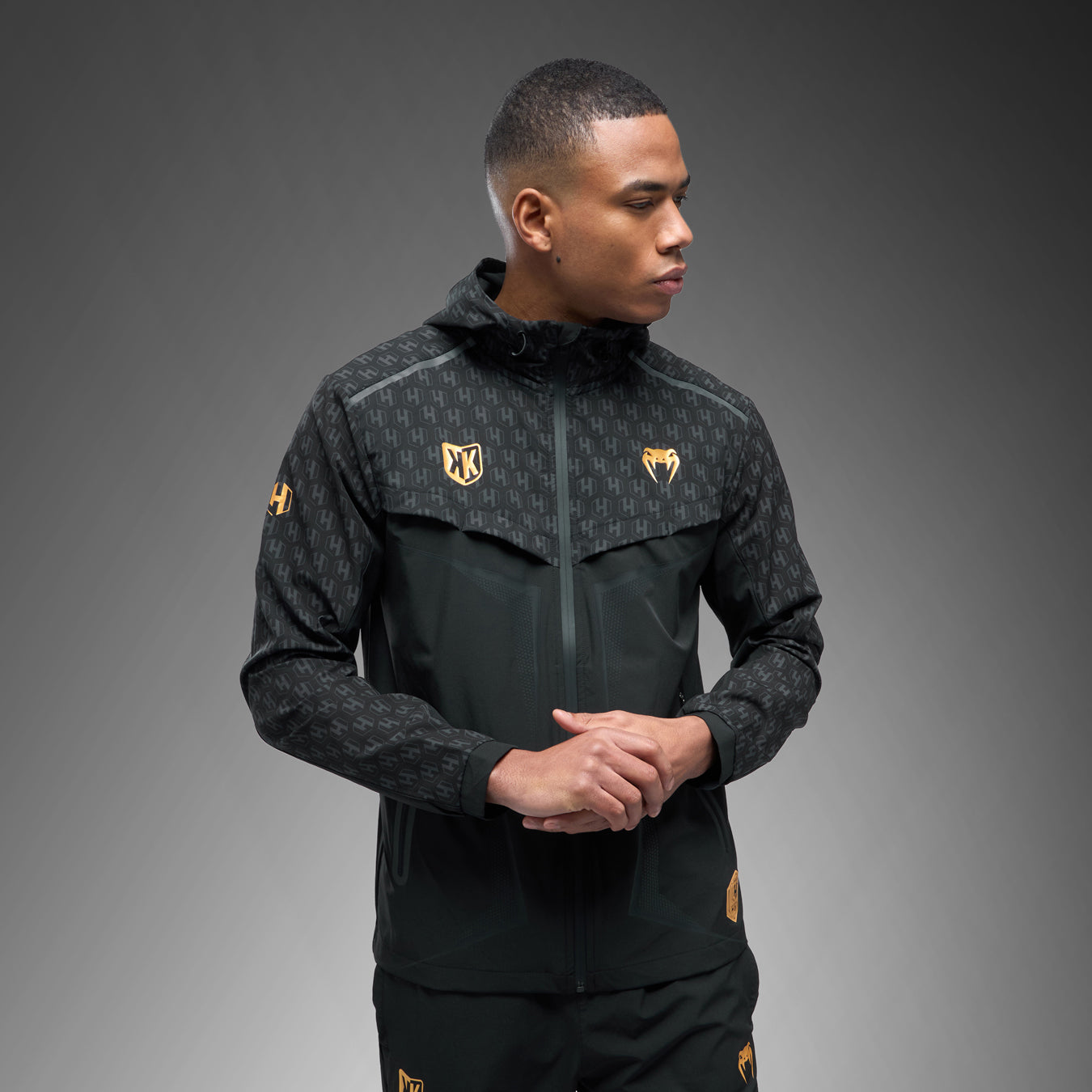 FK x Venum Hexagone MMA tracksuit Complete Tracksuit (Jacket + Pants) - Black/Gold