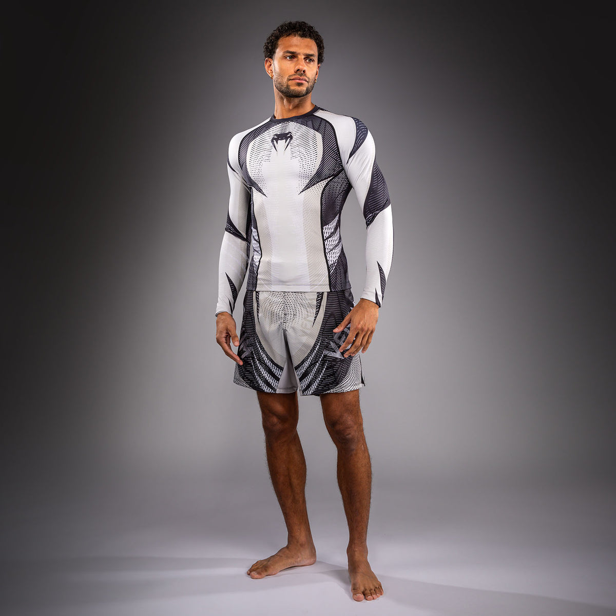 Venum Galactic 3.0 Long Sleeve Rashguard - Off-White/Black