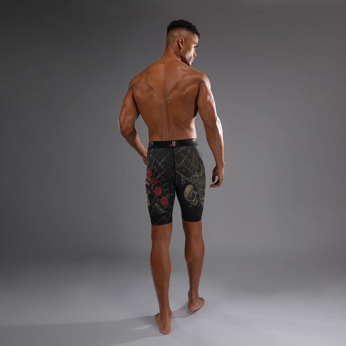 Venum Santa Muerte 5.0 Men’s Vale Tudo Shorts - Deep Black/Gold