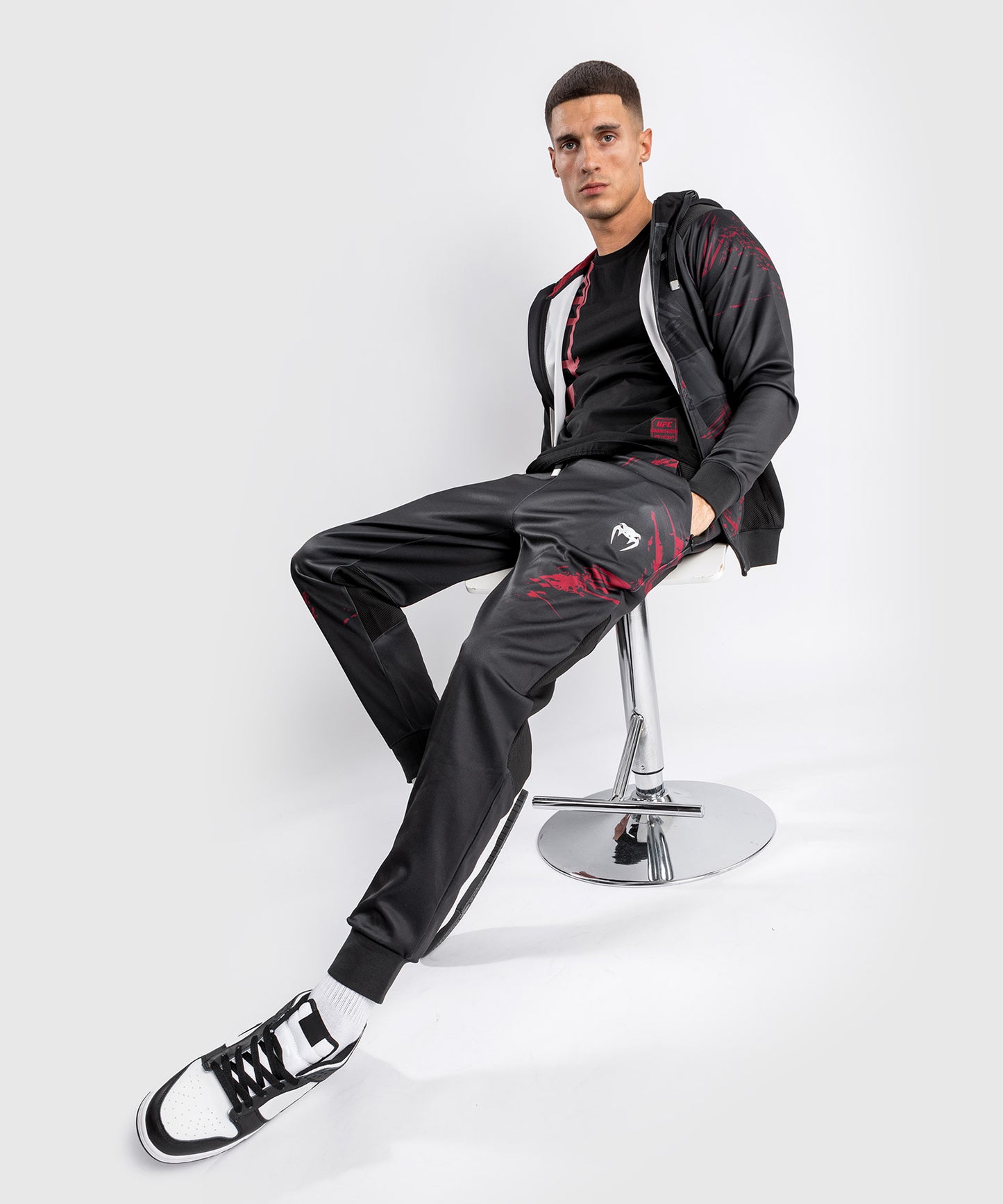 UFC Venum Authentic Fight Week 2.0 Men's Zipped Hoodie - Black/Red