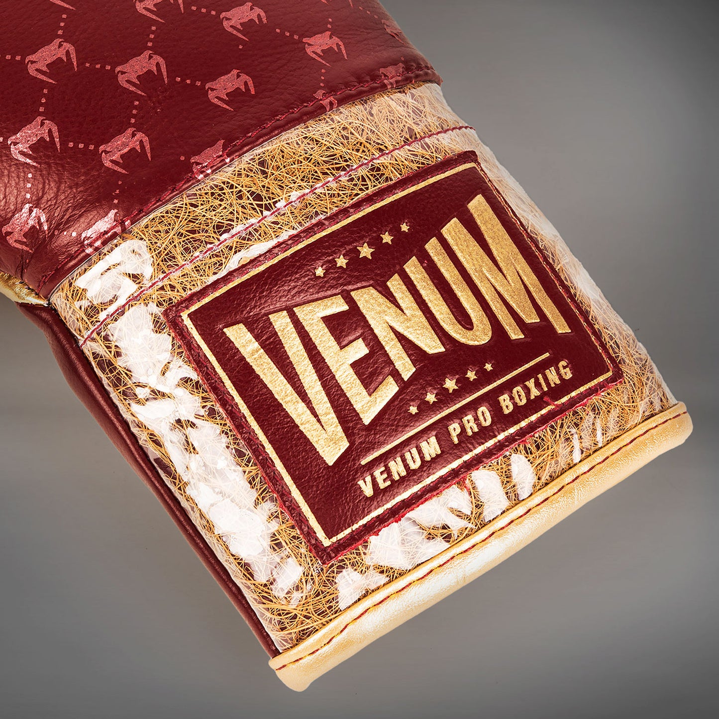 Venum Coco Monogram Pro Lace Up Boxing Gloves - Garnet Red