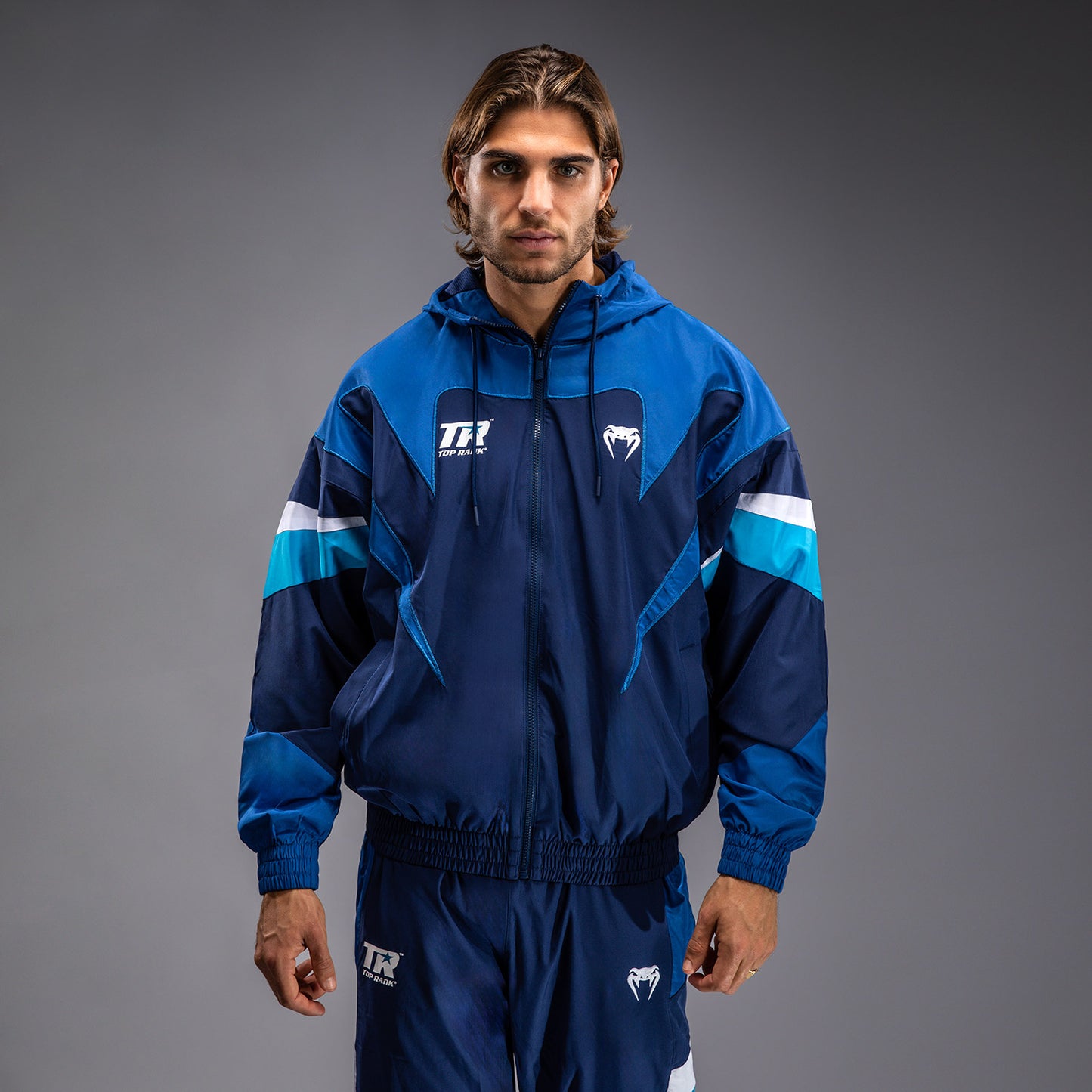 Venum x Top Rank Original Men's Hooded Tracksuit Jacket - Navy Blue
