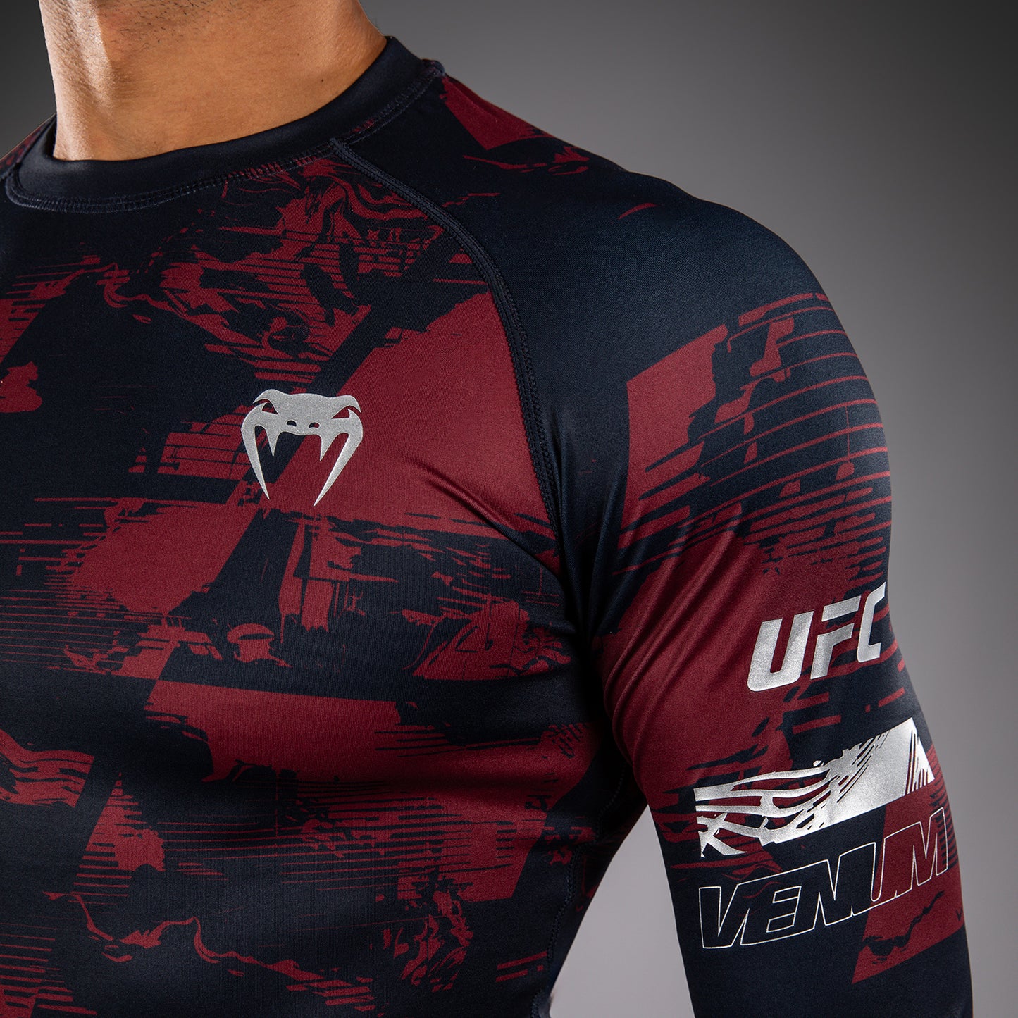 Men's UFC Zenith by Venum Burgundy Authentic Fight Week Performance Long Sleeve Rashguard