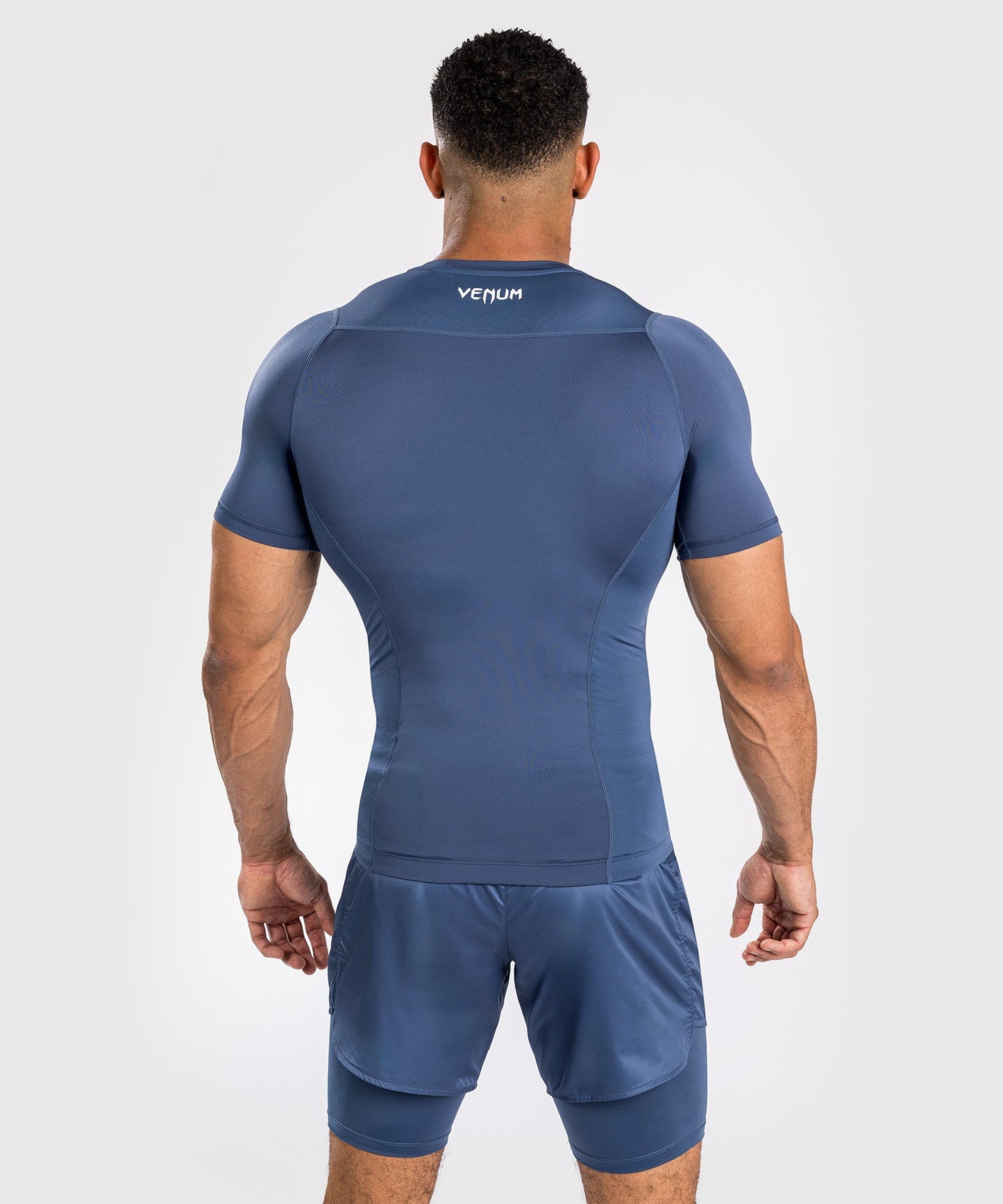 Venum Attack Men's Short Sleeve Rashguard - Navy Blue