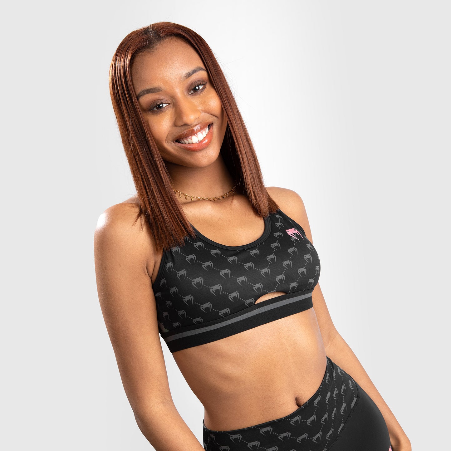 Venum Monogram Sports Bra - Black/Pink Gold