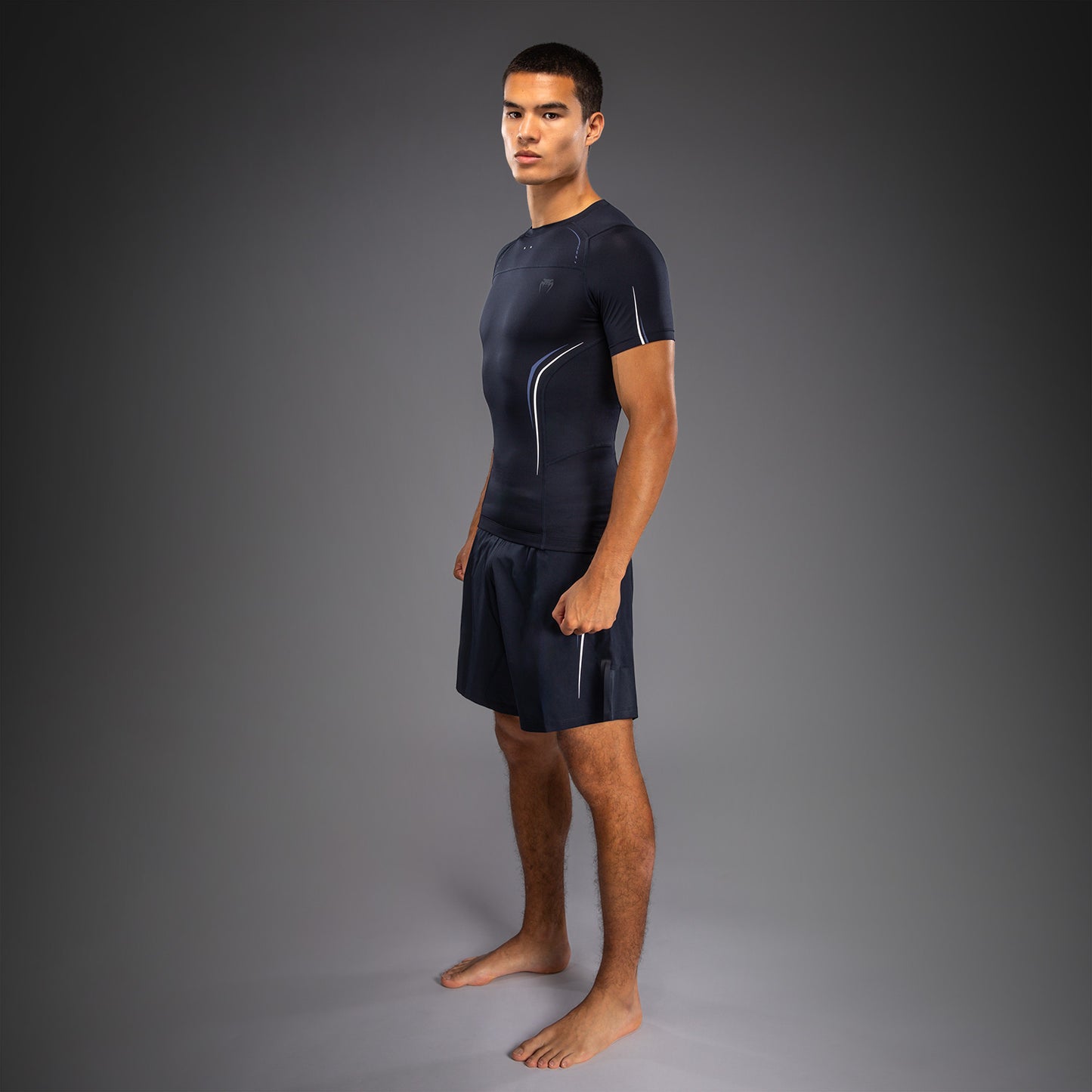 Venum G-Core Short Sleeve Rashguard - Navy Blue/White
