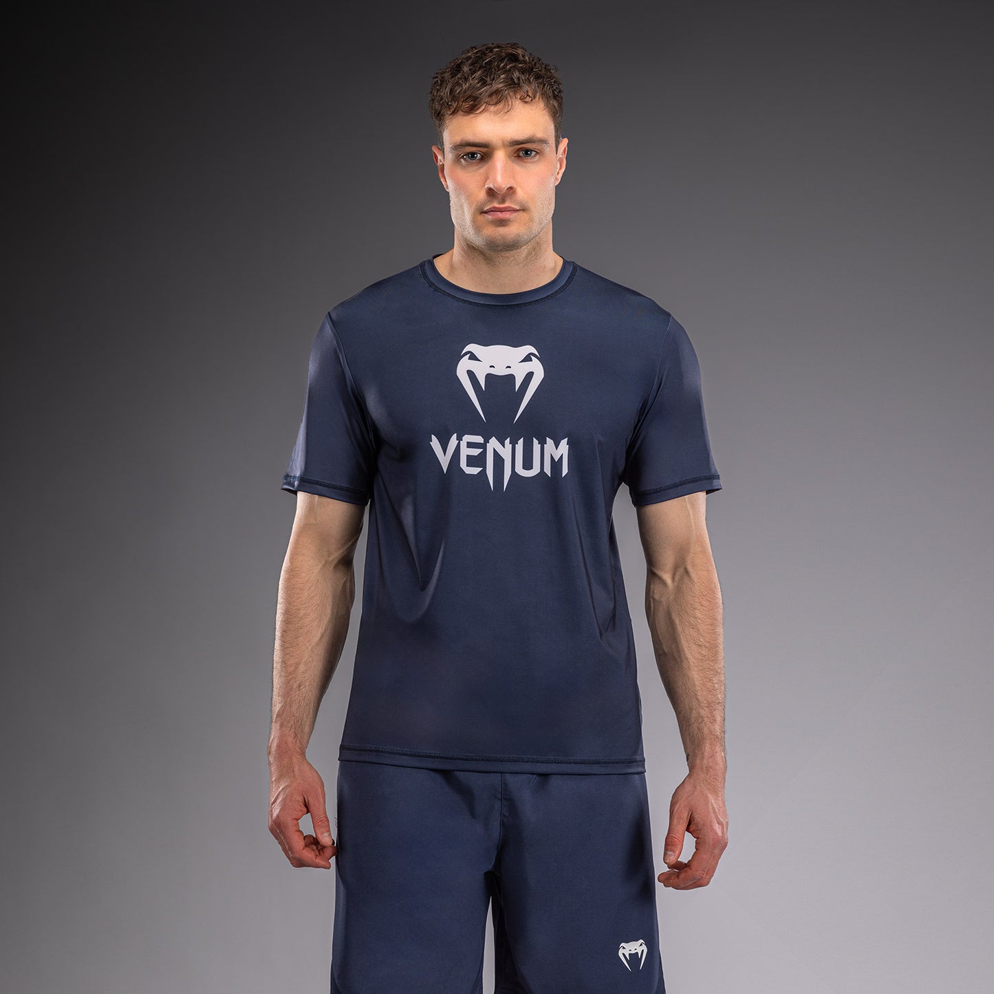 Venum Classic Dry Tech T-Shirt - Navy Blue/White