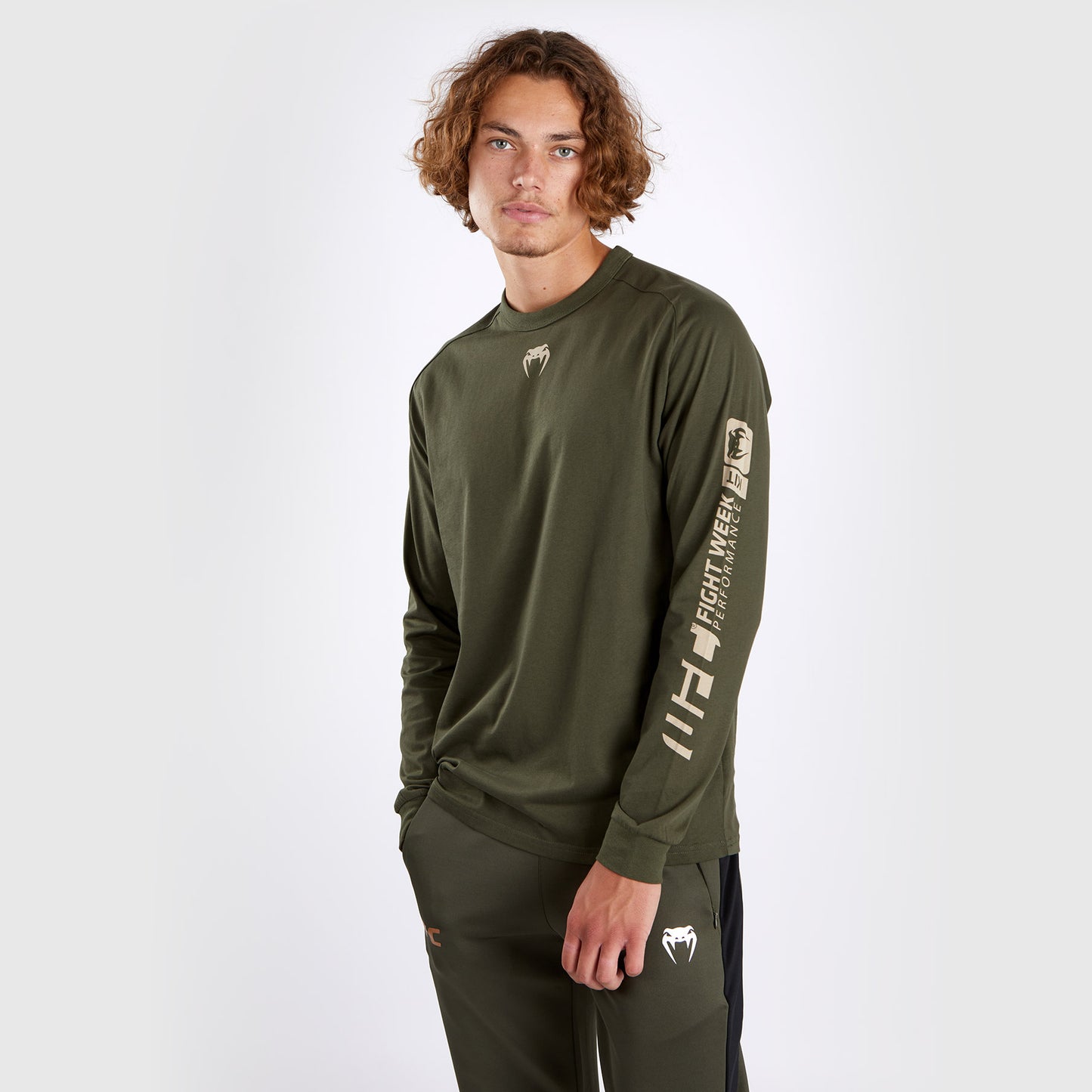 UFC Adrenaline by Venum Fight Week Men’s Long-sleeve T-shirt - Khaki