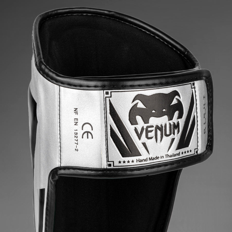 Venum Elite Standup Shinguards - Silver/Black