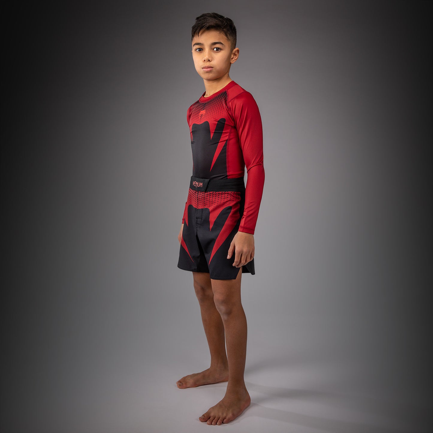 Venum Attack Kids Fight Shorts - Black/Red