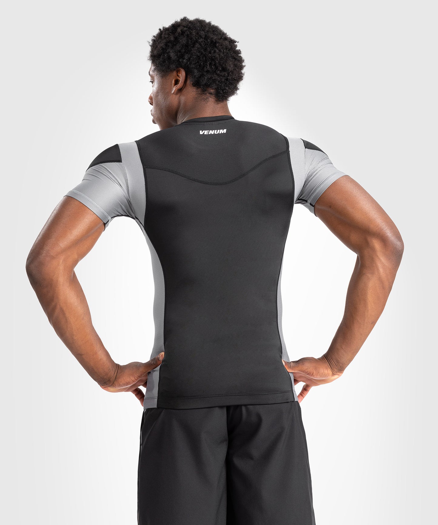 Venum Tempest Men's Short Sleeve Rashguard - Black/Grey