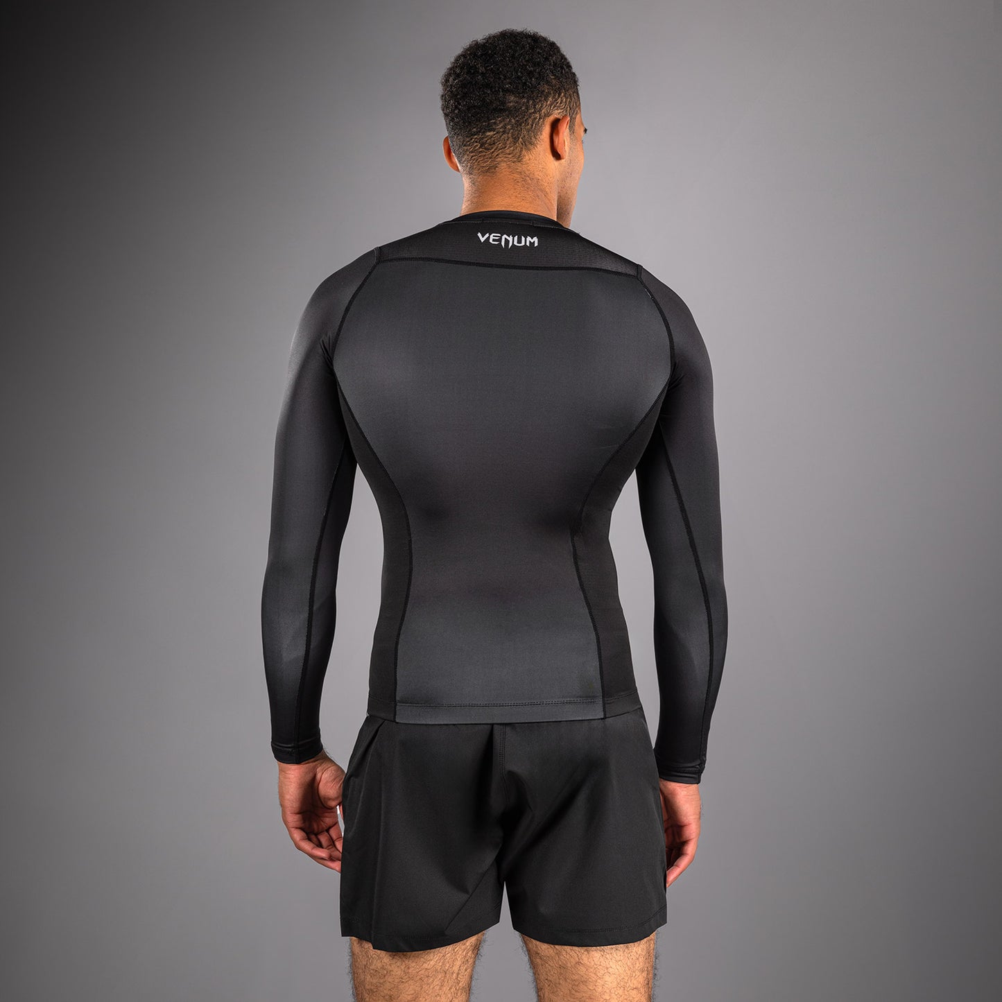 Venum No Gi Rashguards - Black/ Silver Grey