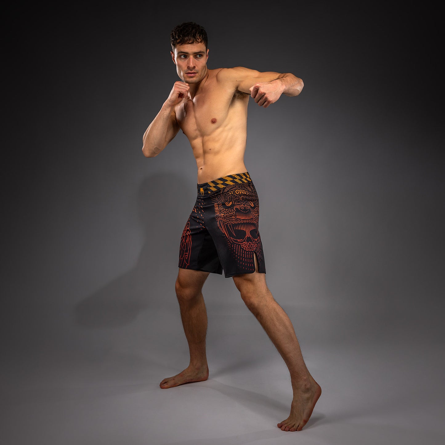 Venum Quetzal Fury Fightshorts - Black/Fury Red/ Tangerine