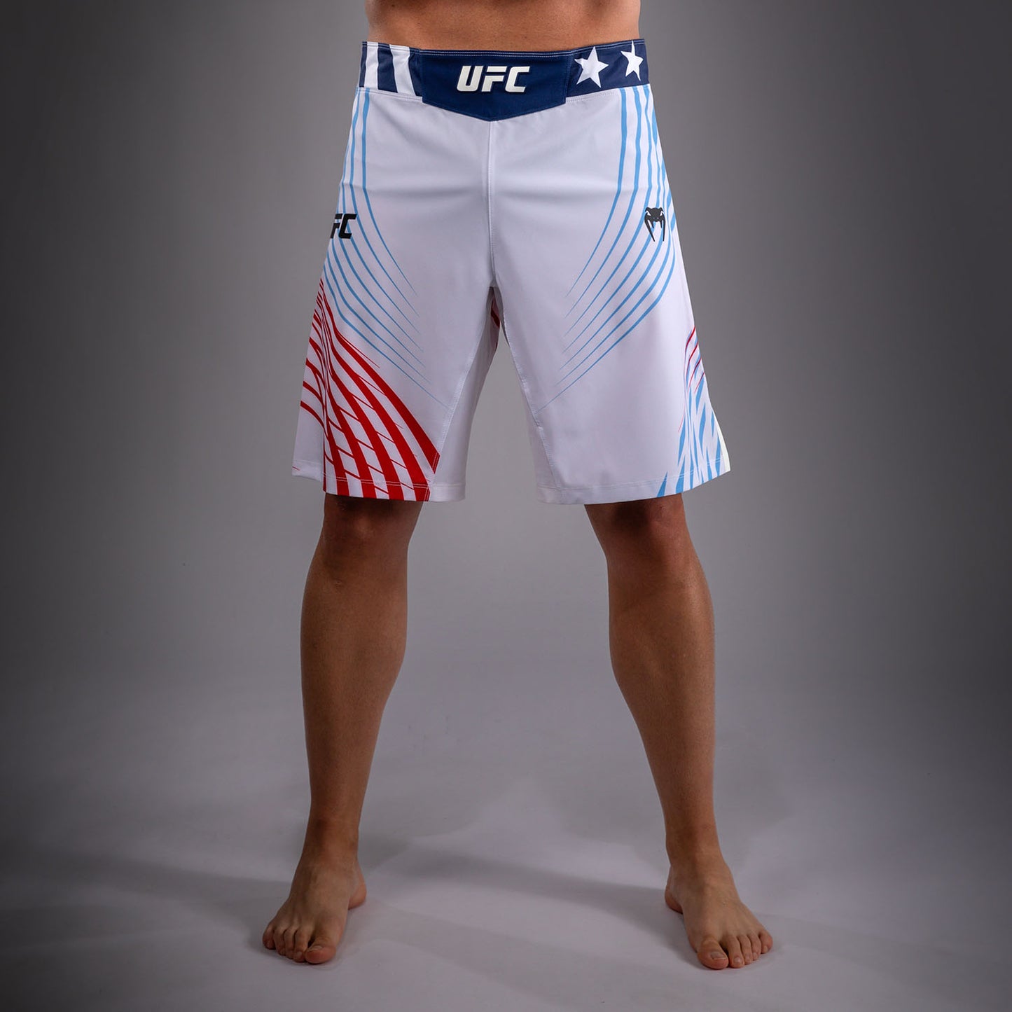 Men's Official UFC Freedom 250 by Venum White Authentic Fight Night Long Fit Fight Short