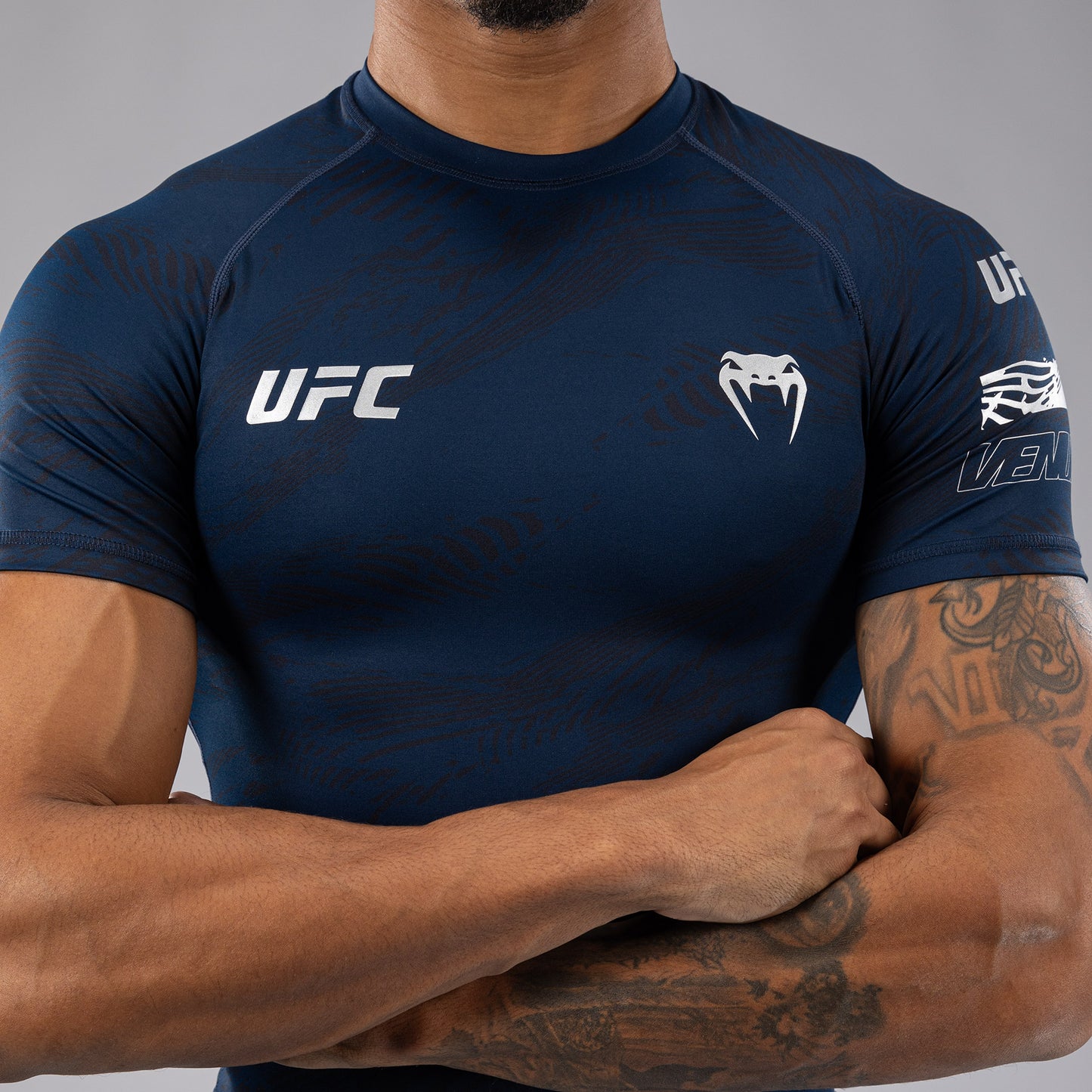 UFC Fusion by Venum Fight Week Men’s Performance Short Sleeve Rashguard - Oceanic Blue