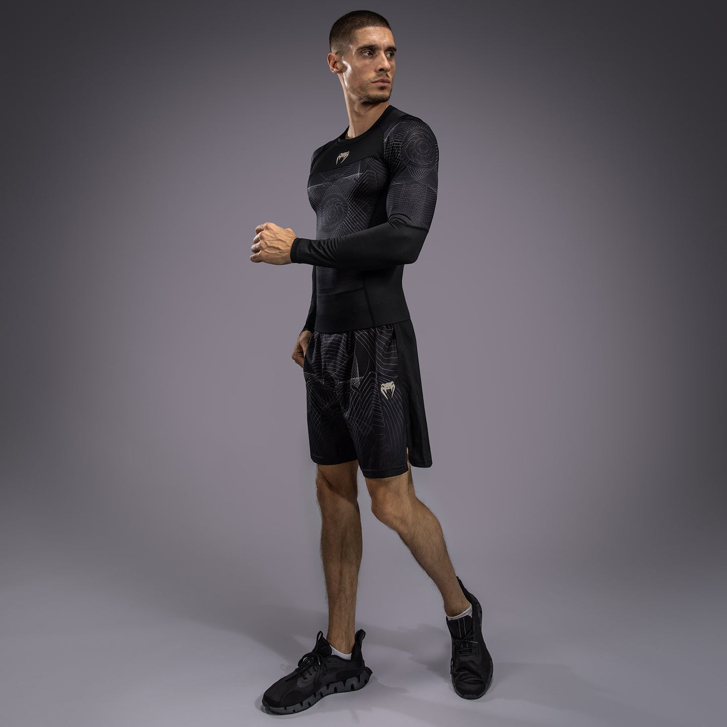 Venum G-Fit Air Men's Long Sleeve Rashguard - Deep Black/Desert Sand