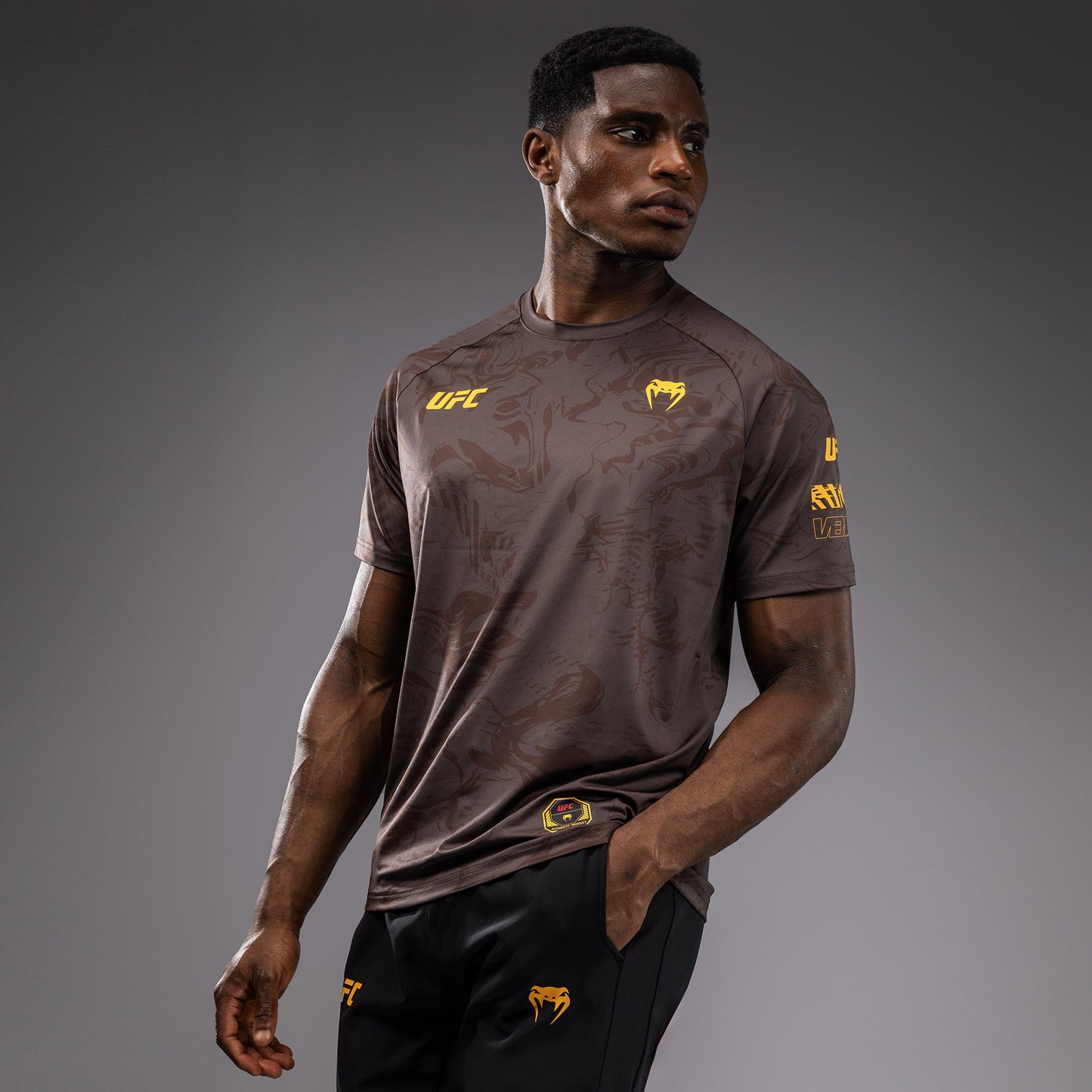 UFC Fusion by Venum Fight Week Men’s Dry-Tech T-Shirt - Earthen Brown