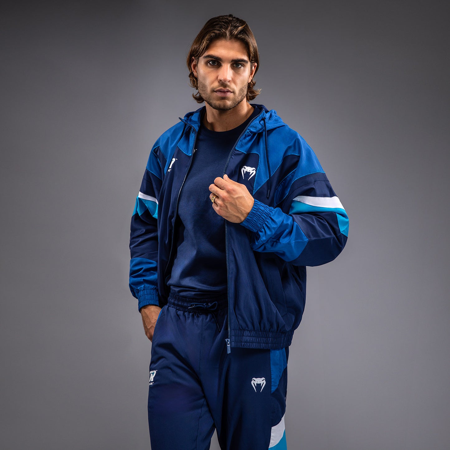 Venum x Top Rank Original Men's Hooded Tracksuit Jacket - Navy Blue
