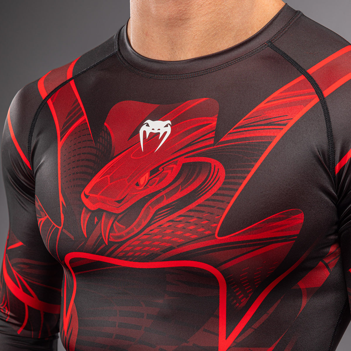 Venum Crimson Viper 2.0 Long Sleeve Rashguard - Black/Red