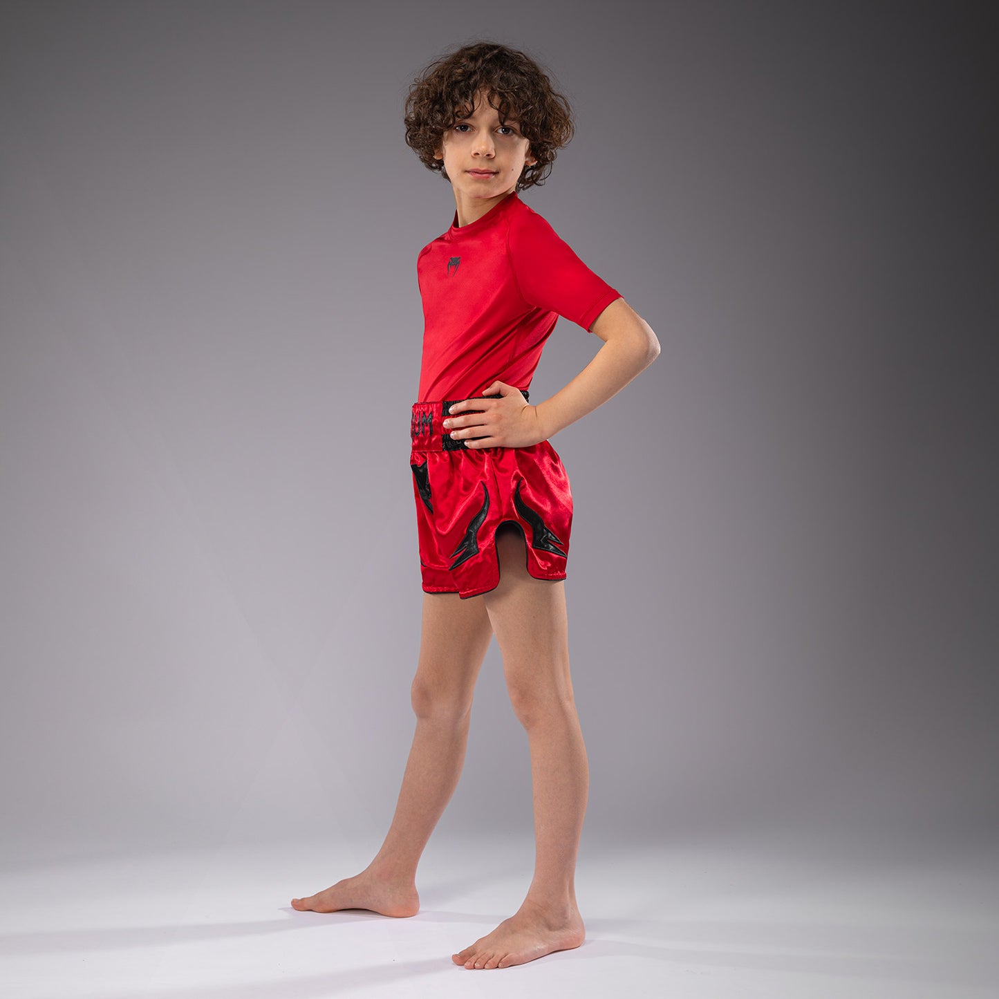 Venum Inferno Kids Thai Shorts - Cherry Red