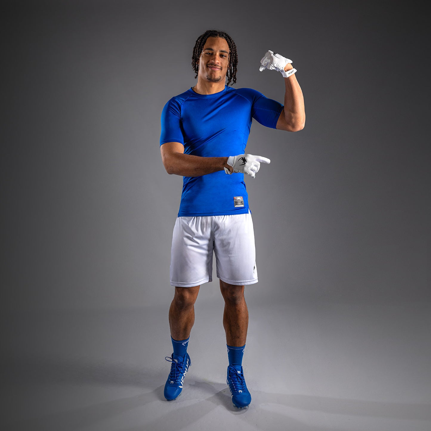 Venum Lineup Half Sleeve Compression Shirt Royal - Blue/White