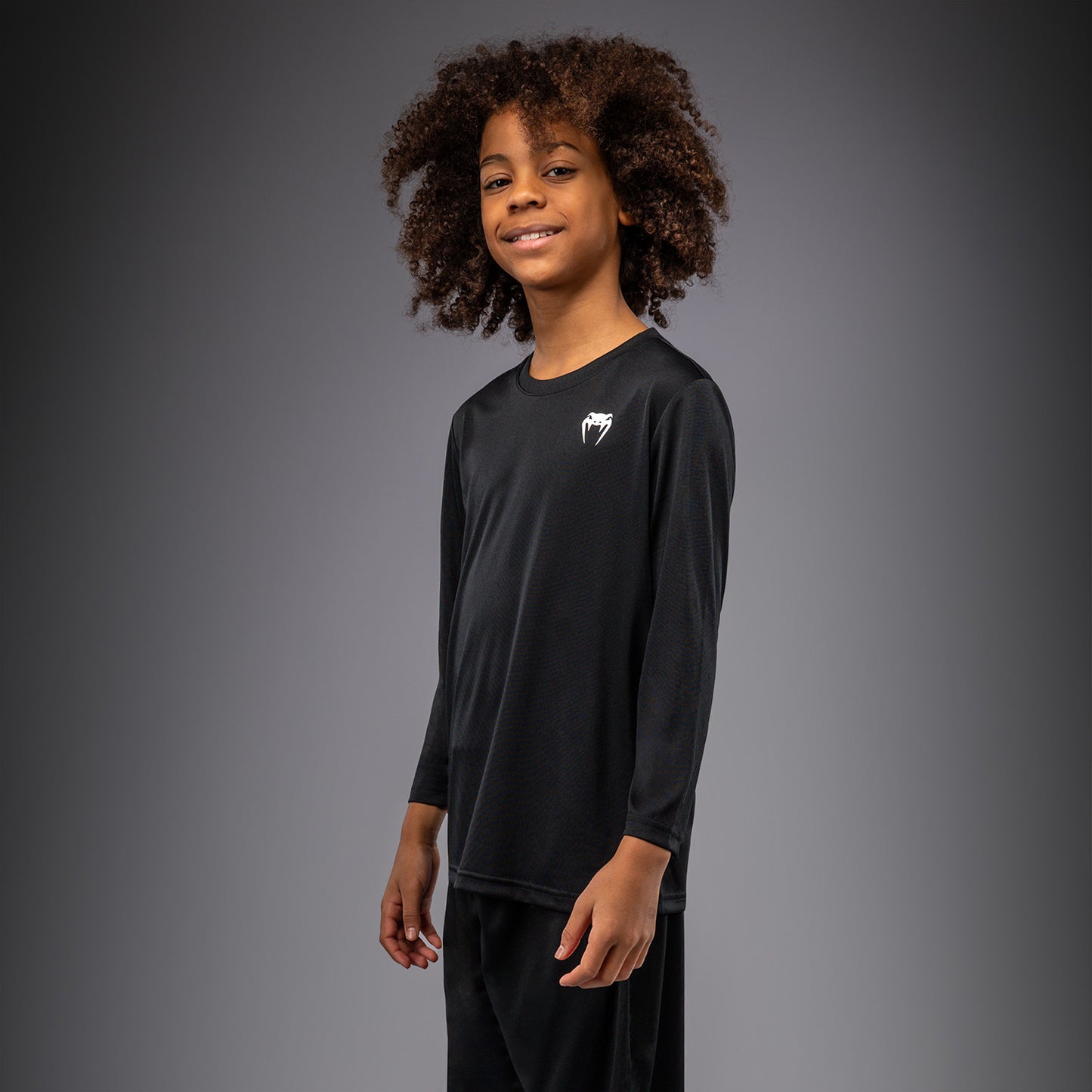 Venum Lineup Youth Performance Long Sleeve T-Shirt - Black/White