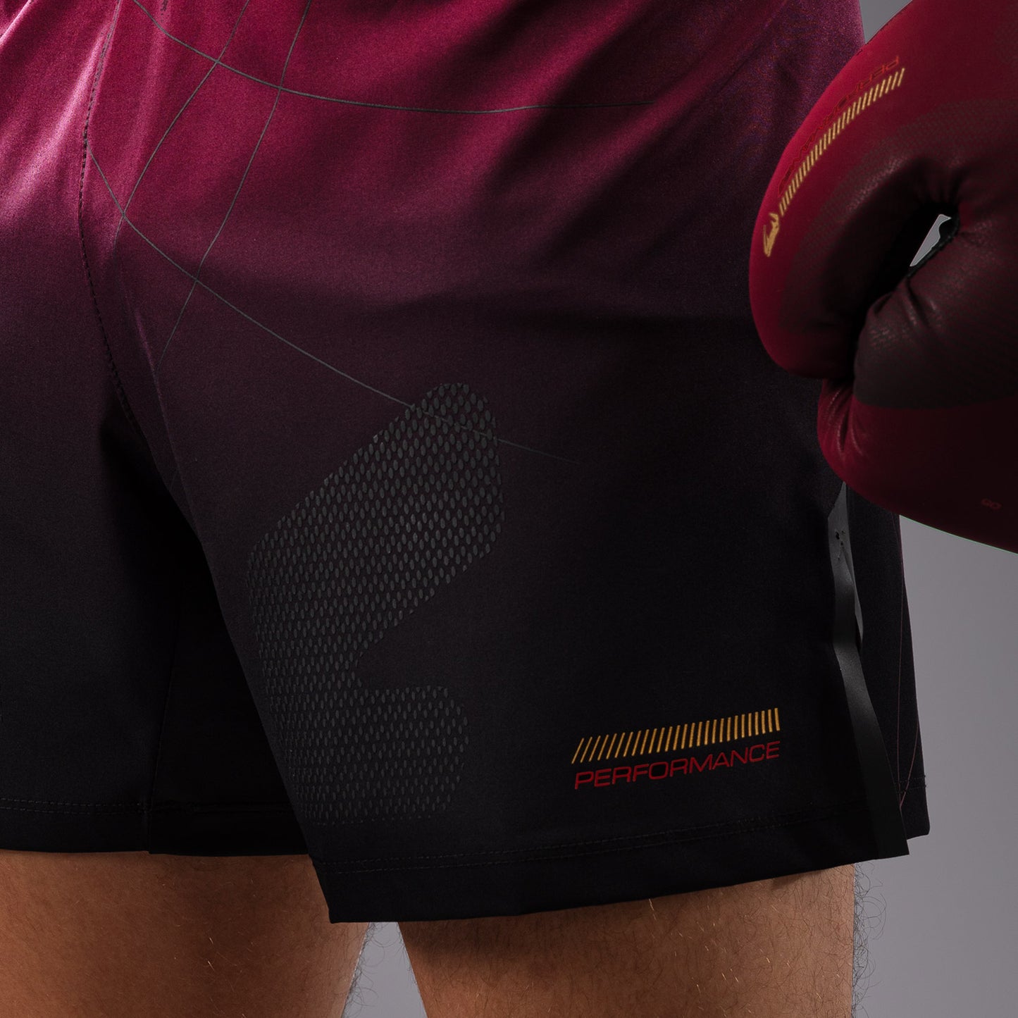 Venum Tactical XT Fight short - Black/Burgundy/Gold