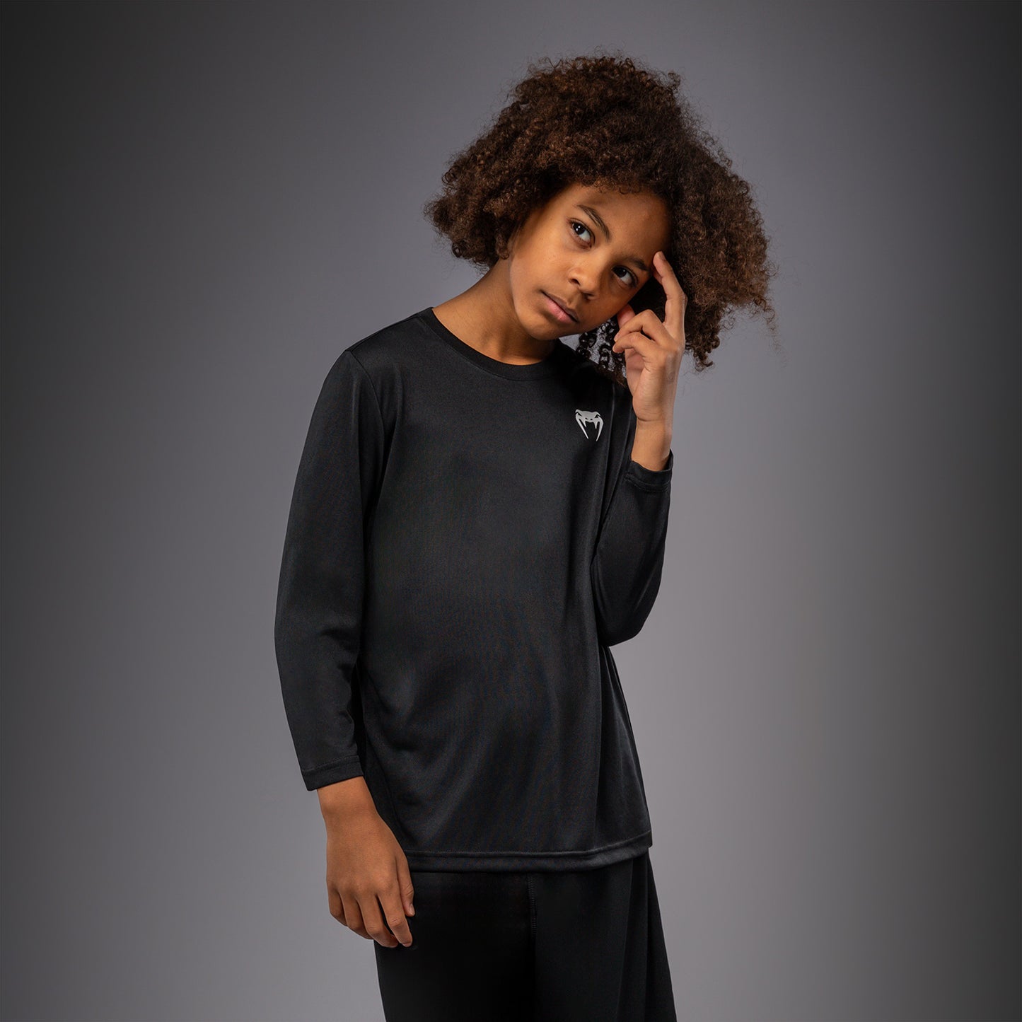 Venum Lineup Youth Performance Long Sleeve T-Shirt - Black/White