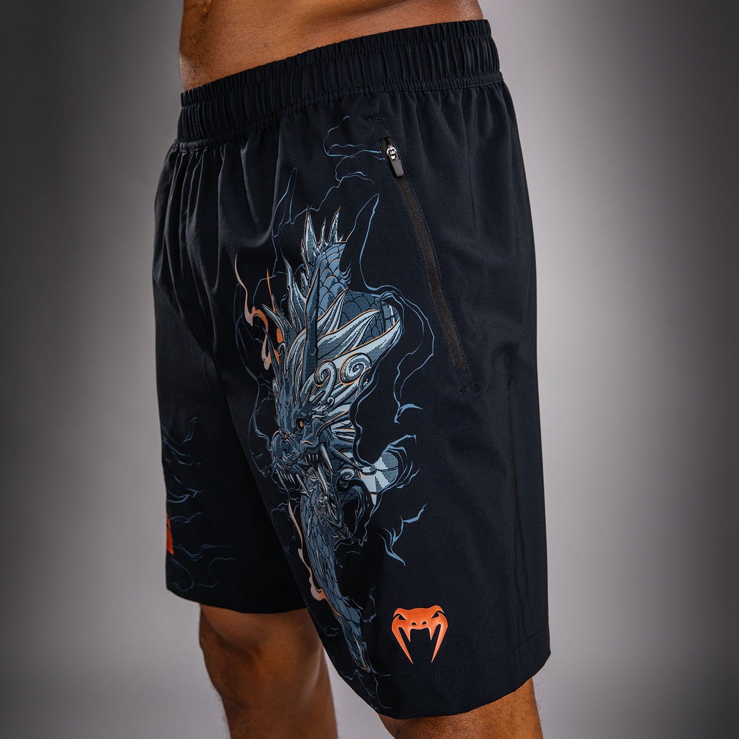 Venum Thunder Dragon Training Shorts - Black/Grey/Copper