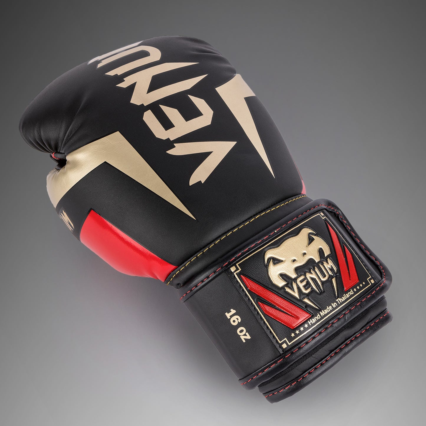 Venum Elite Boxing Gloves - Black/Gold/Red